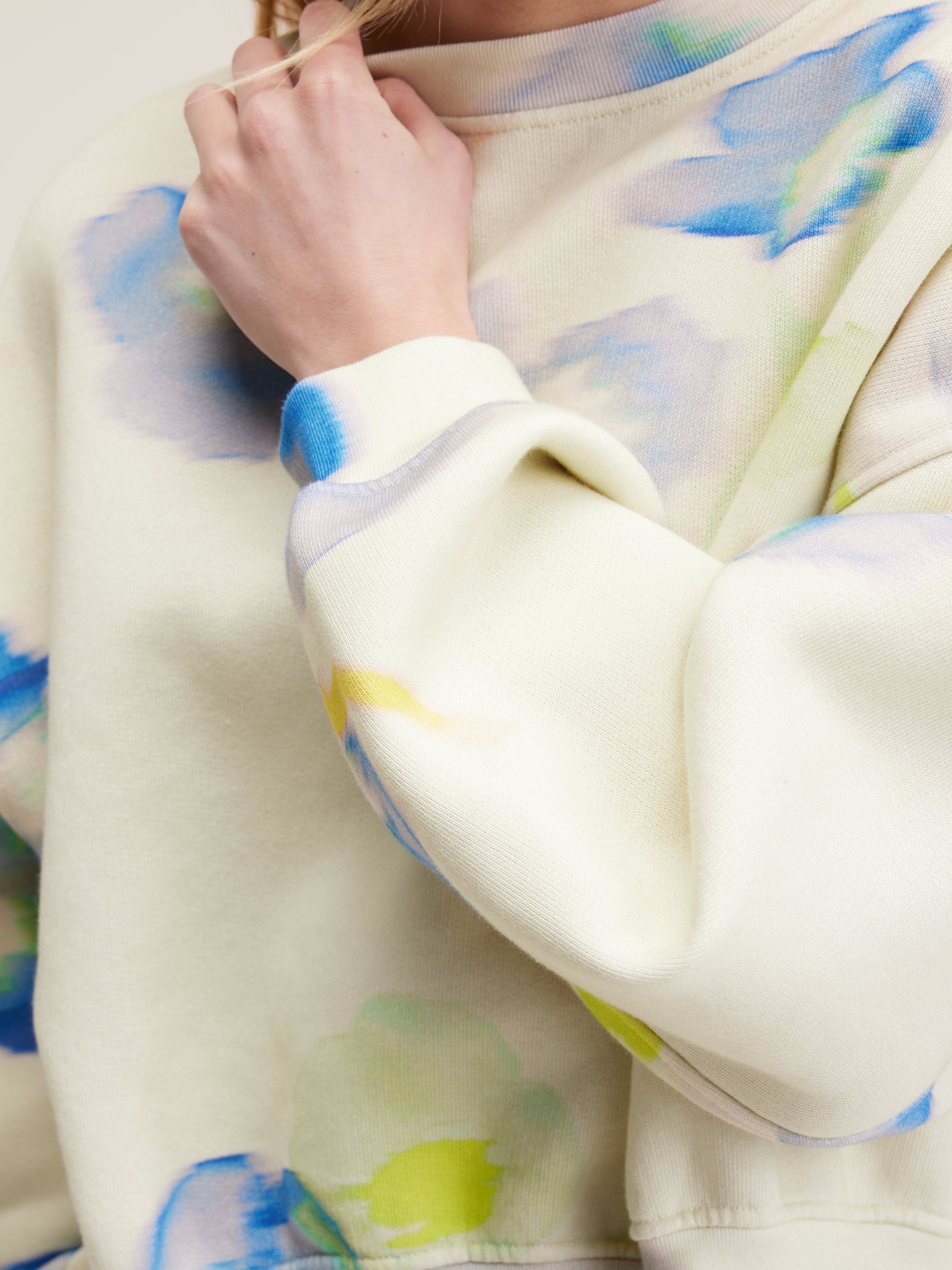 Fancy Floral Printed Sweatshirt - Fluo / Myosotis / Shell For Women | Bellerose