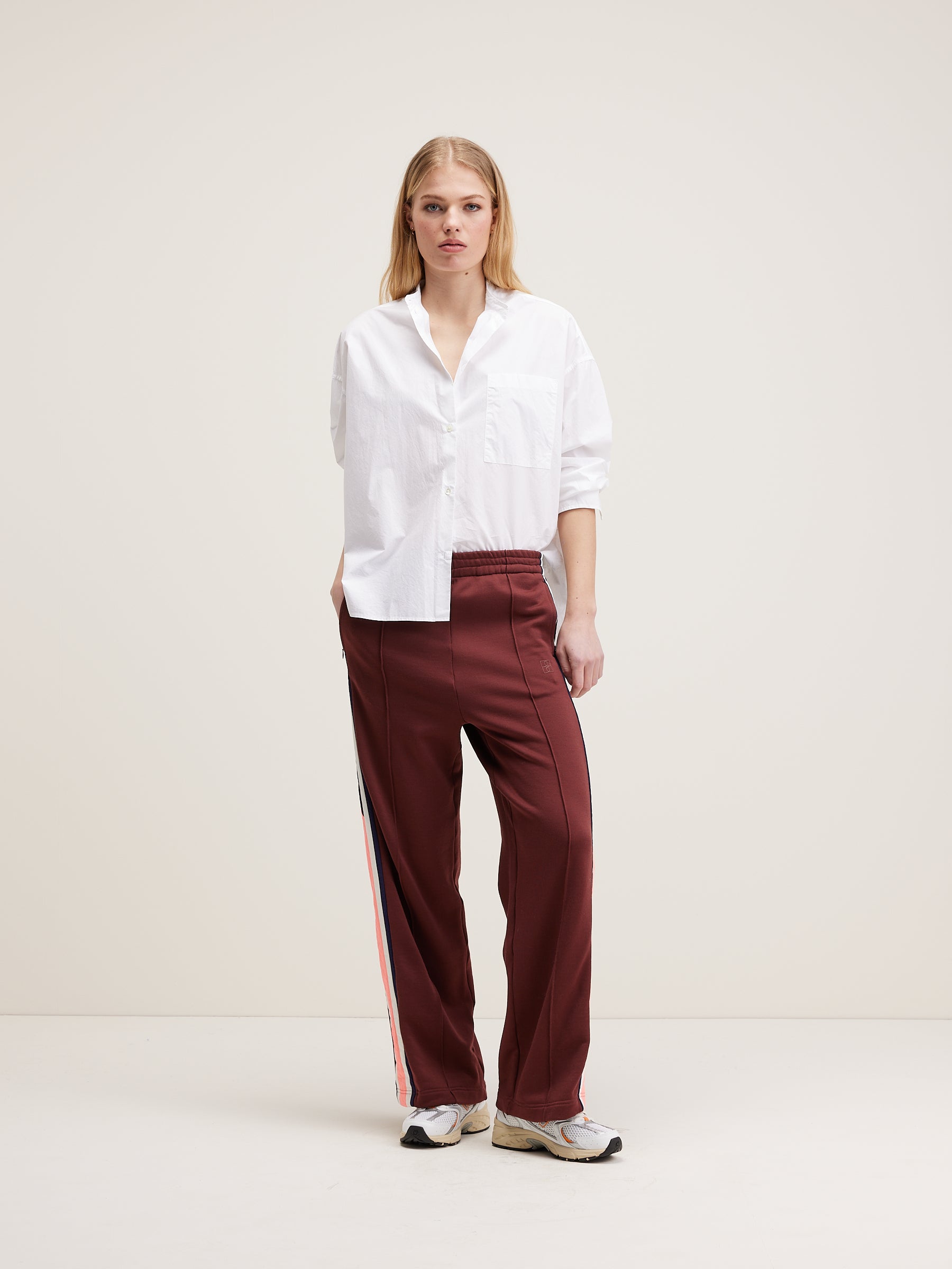 Tania Wide Track Trousers - Grenat For Women | Bellerose