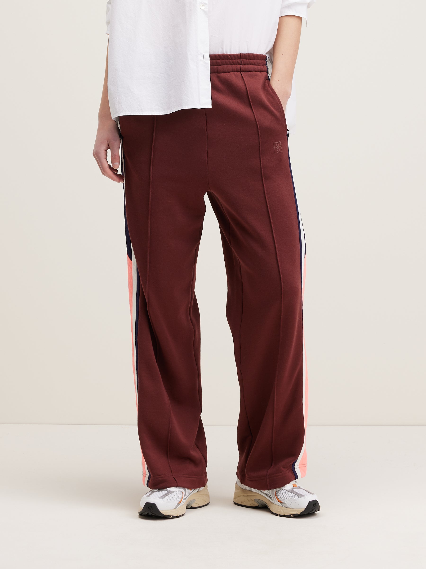 Tania Wide Track Trousers - Grenat For Women | Bellerose