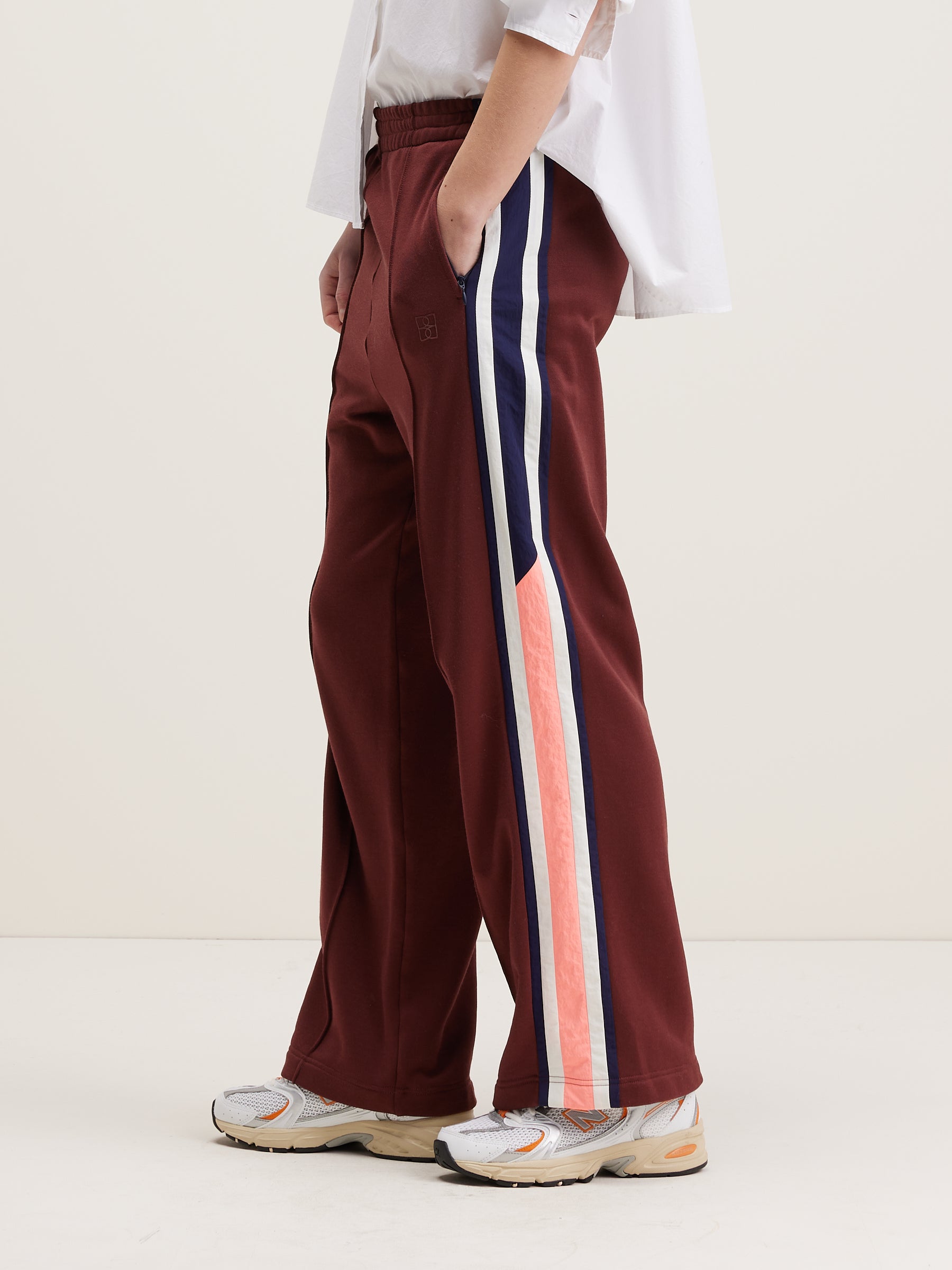 Tania Wide Track Trousers - Grenat For Women | Bellerose