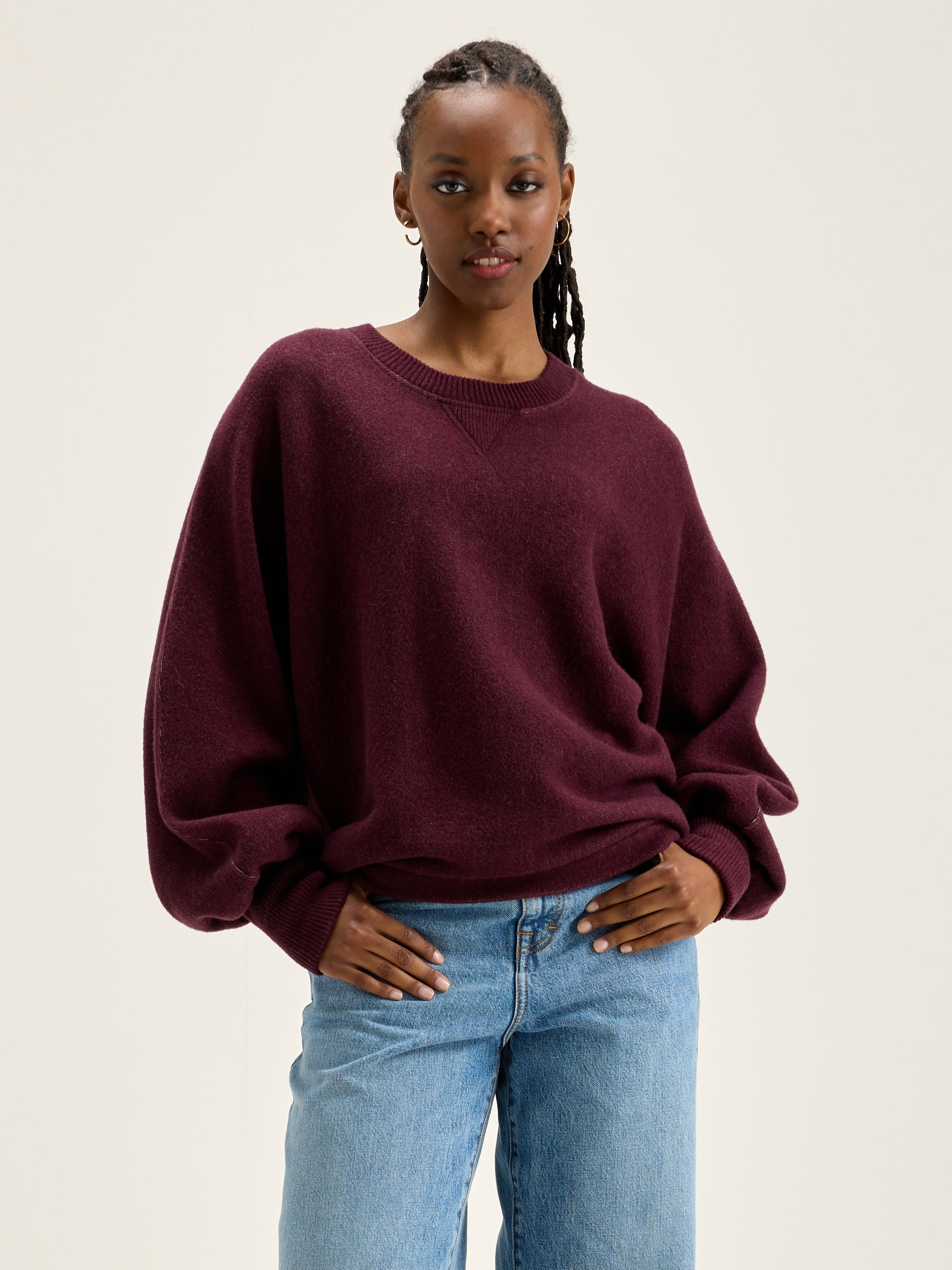 Pull Col Rond Milos - Wine Pour Femme | Bellerose