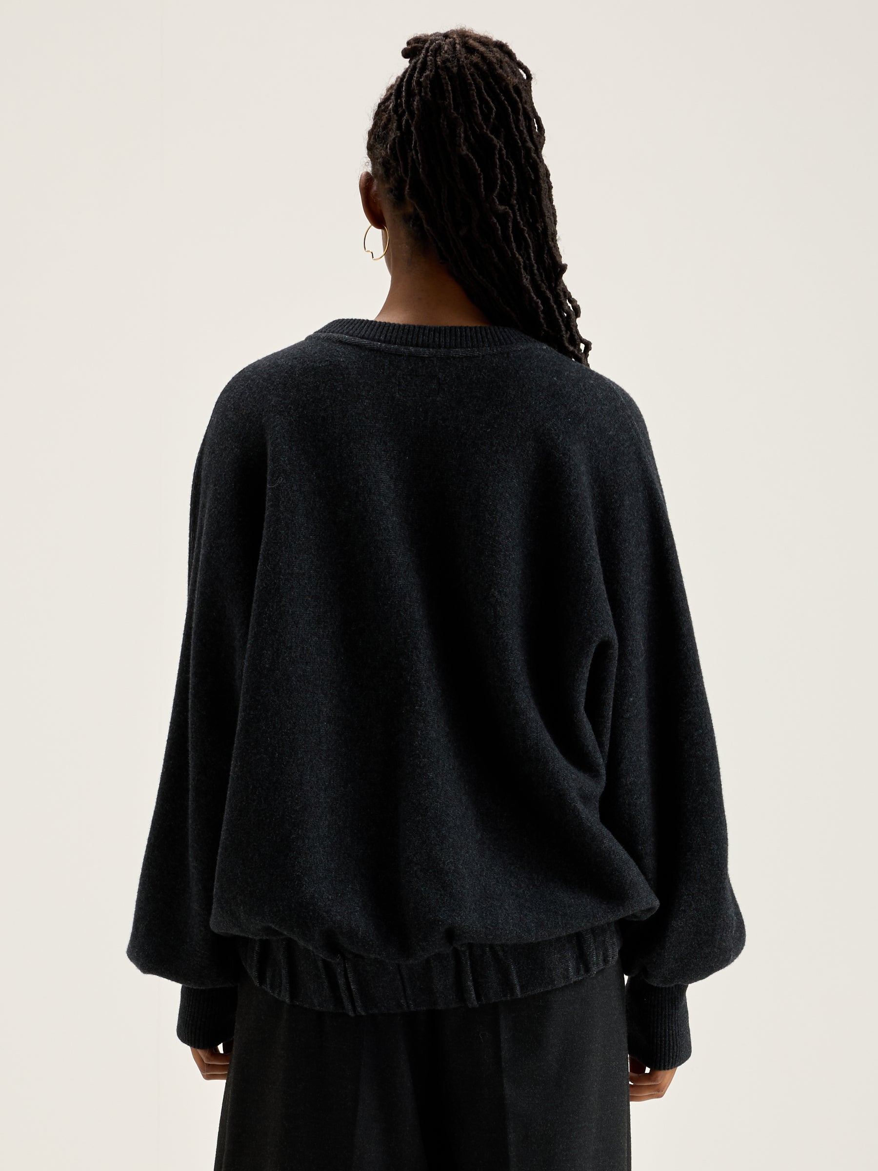 Milos Crew-neck Sweatshirt - Off black For Women | Bellerose