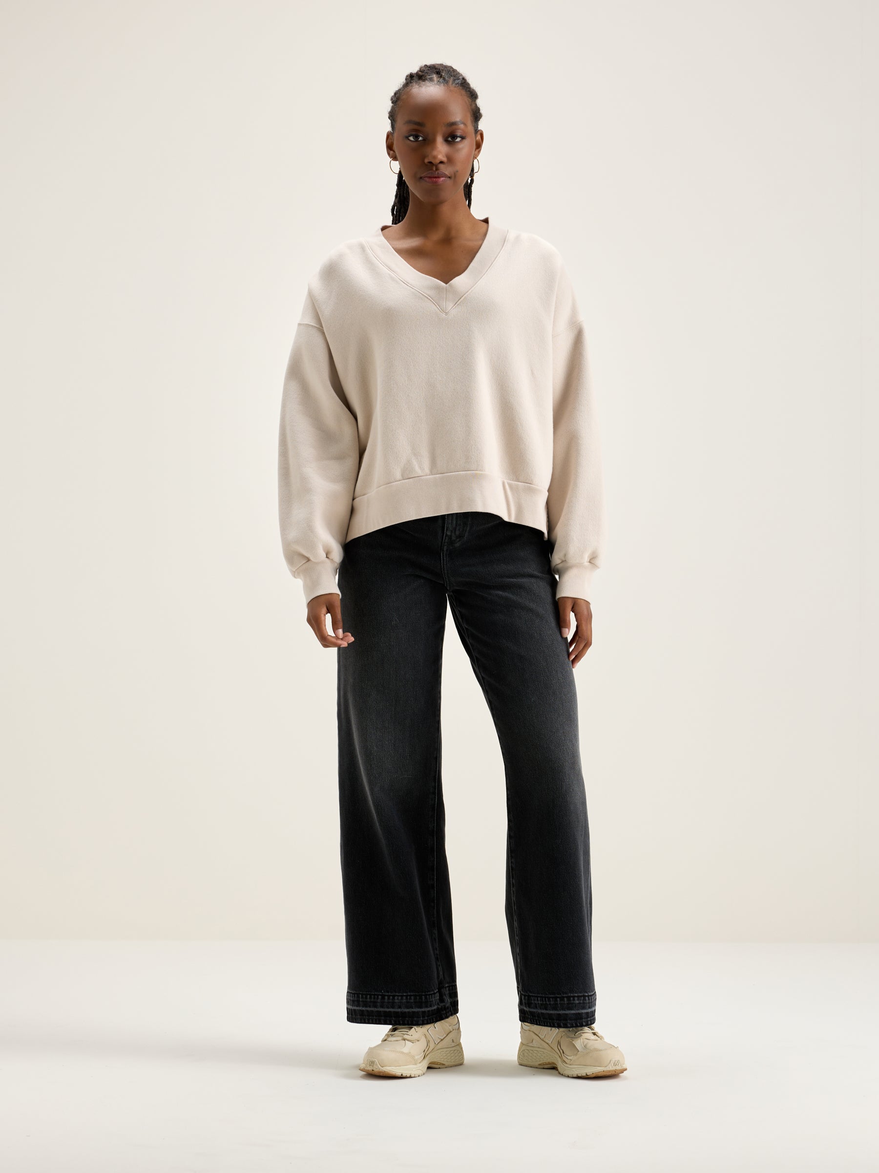 Varola V-neck Sweatshirt - Shell For Women | Bellerose