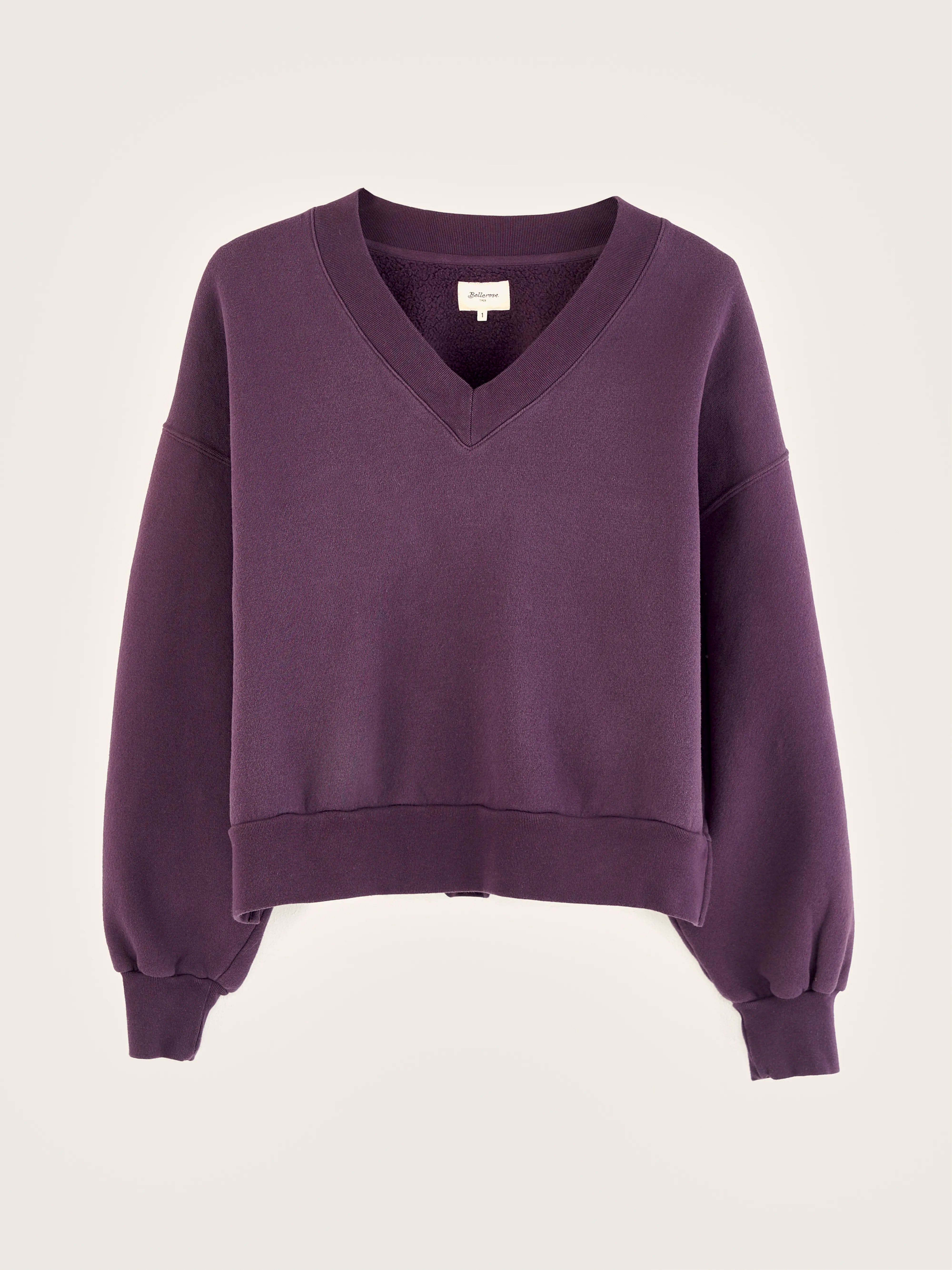 Sweatshirt col V Varola (242 / W / WINE)