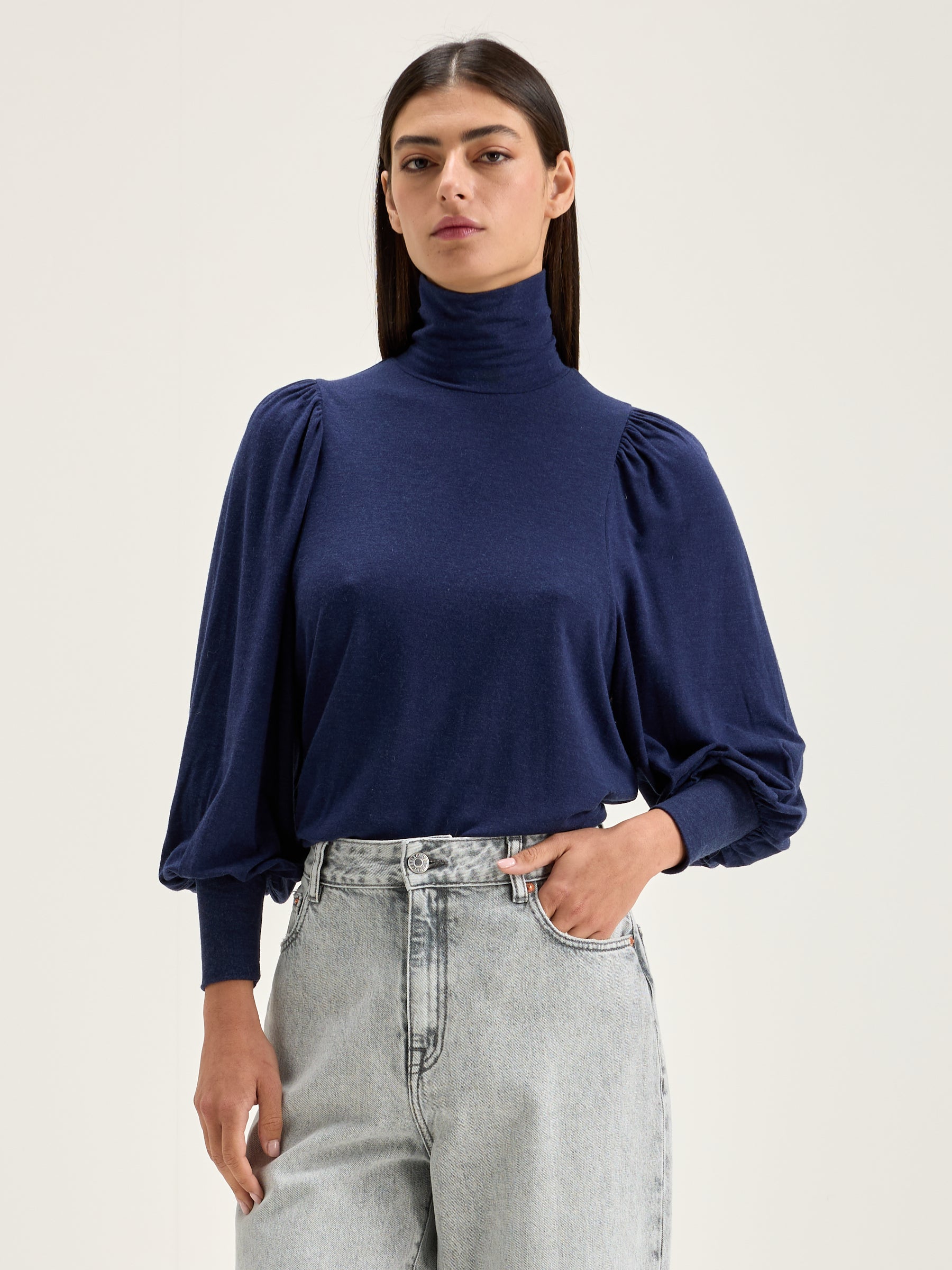 T-shirt Col Roulé Vazo - Naval Pour Femme | Bellerose