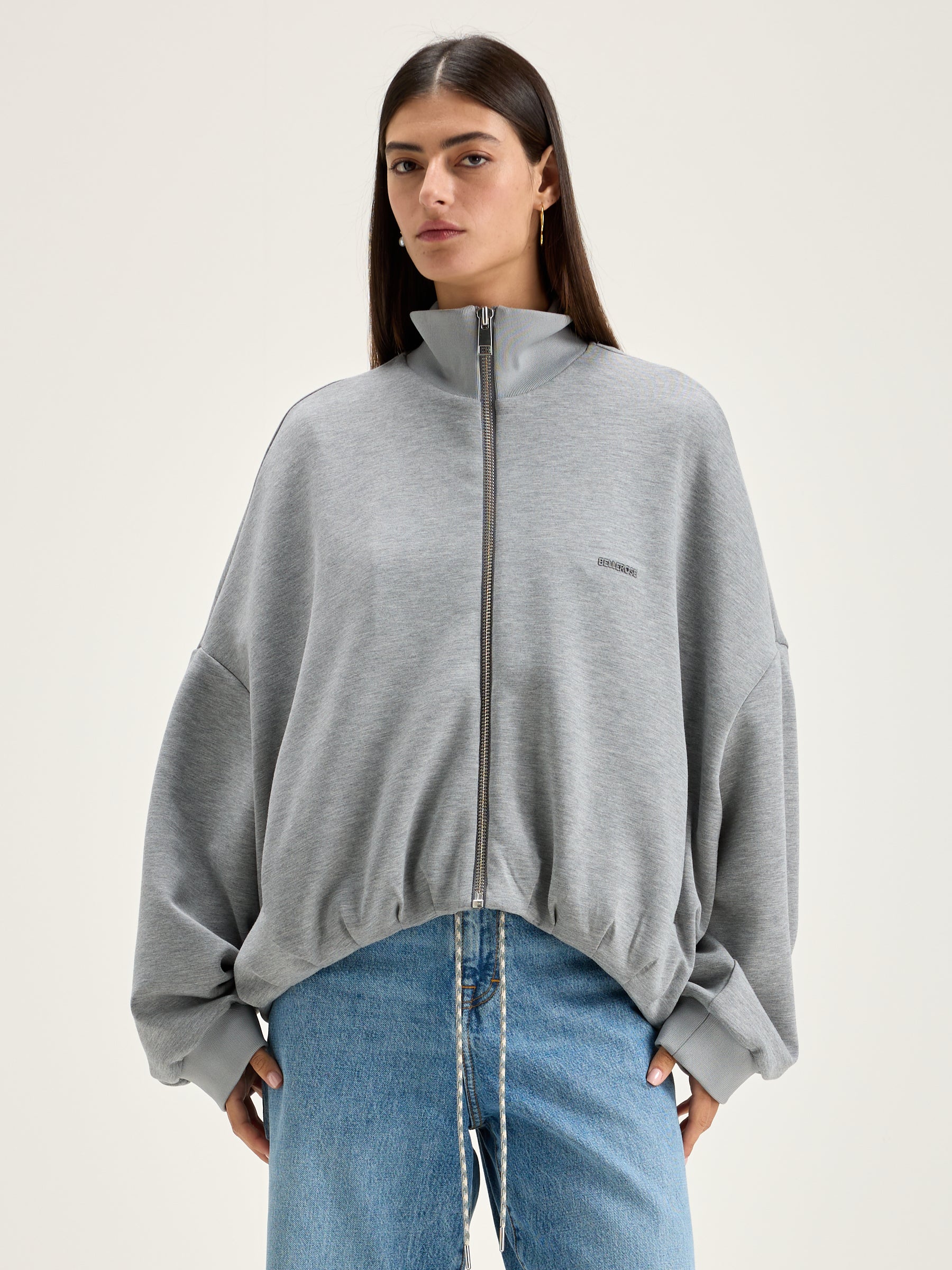 Tallis Sweatshirt Met Rits - Heather grey Voor Dames | Bellerose