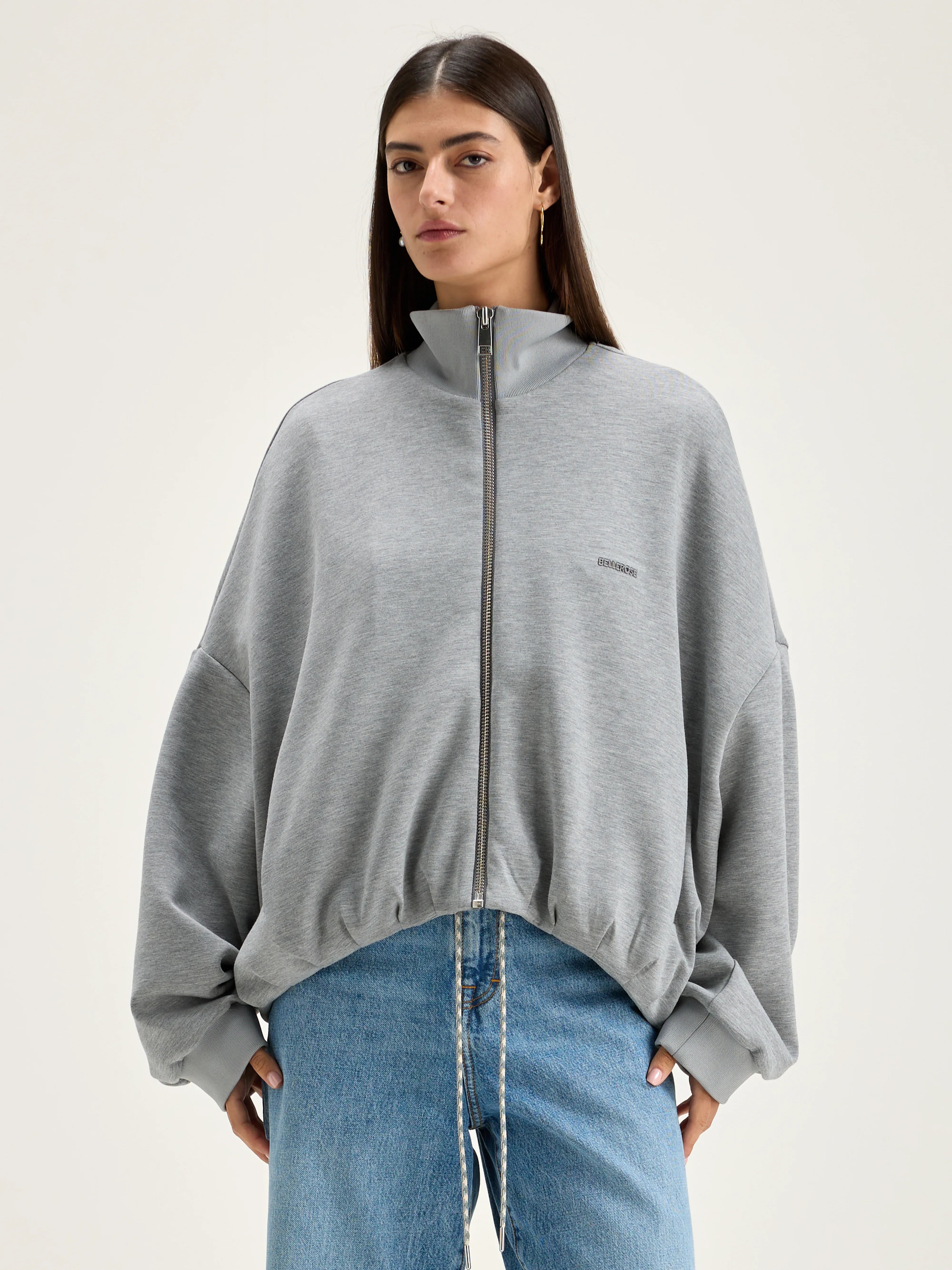 Sweatshirt Zippé Tallis - Heather grey Pour Femme | Bellerose