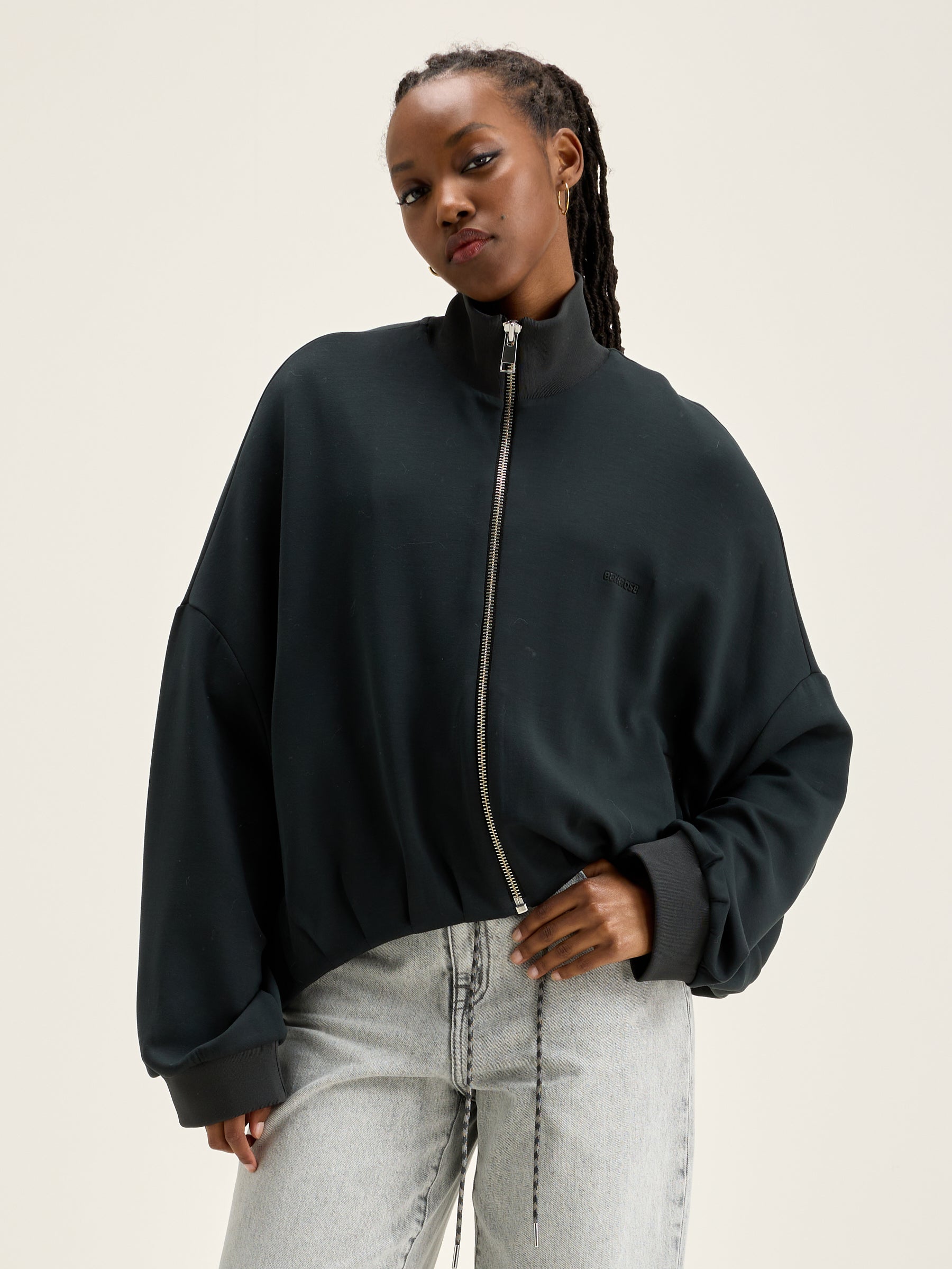 Tallis Zip-up Sweatshirt - Acier For Women | Bellerose