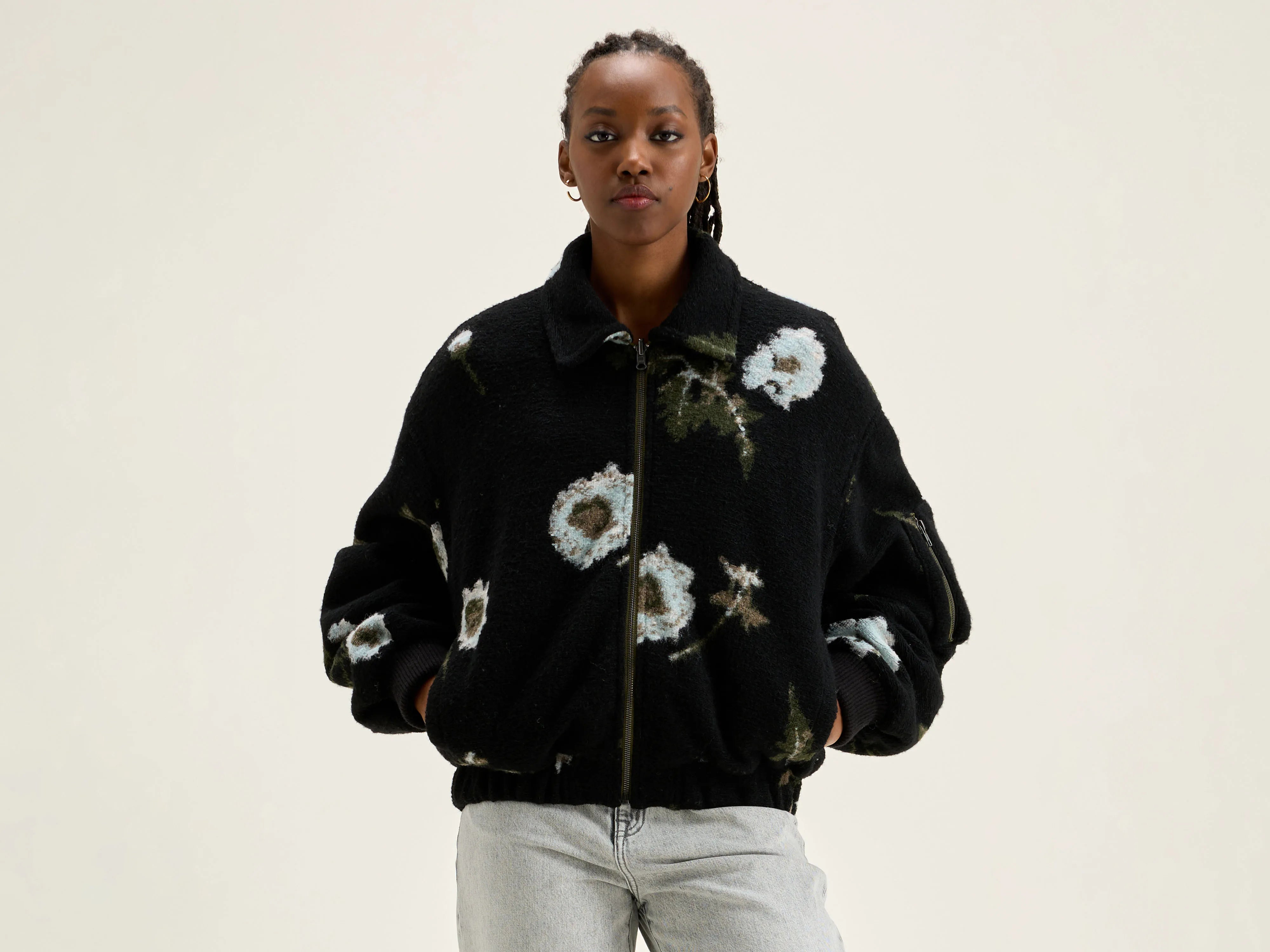 Bomber jacket with flower print for women Bellerose