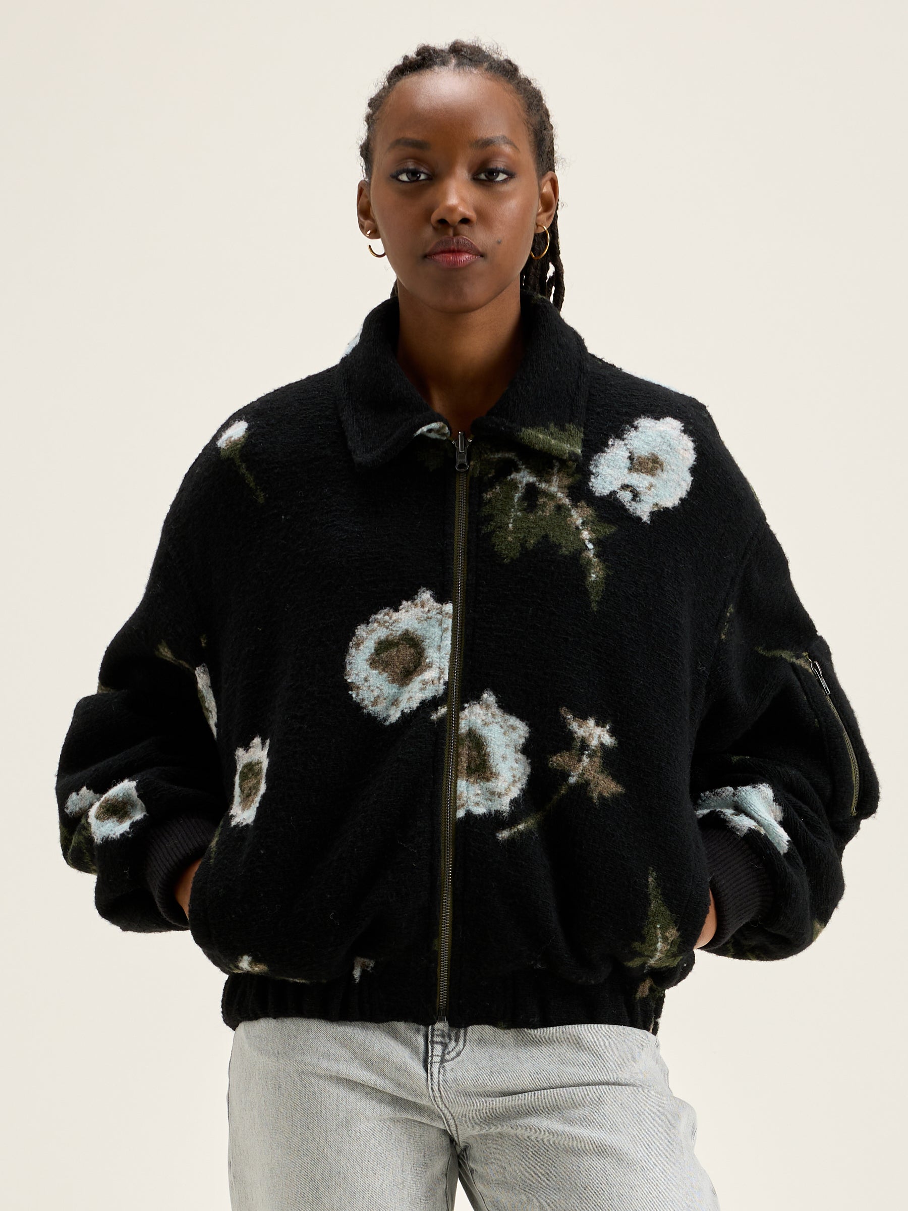 Sweatshirt Style Bomber Asher - Acier Pour Femme | Bellerose