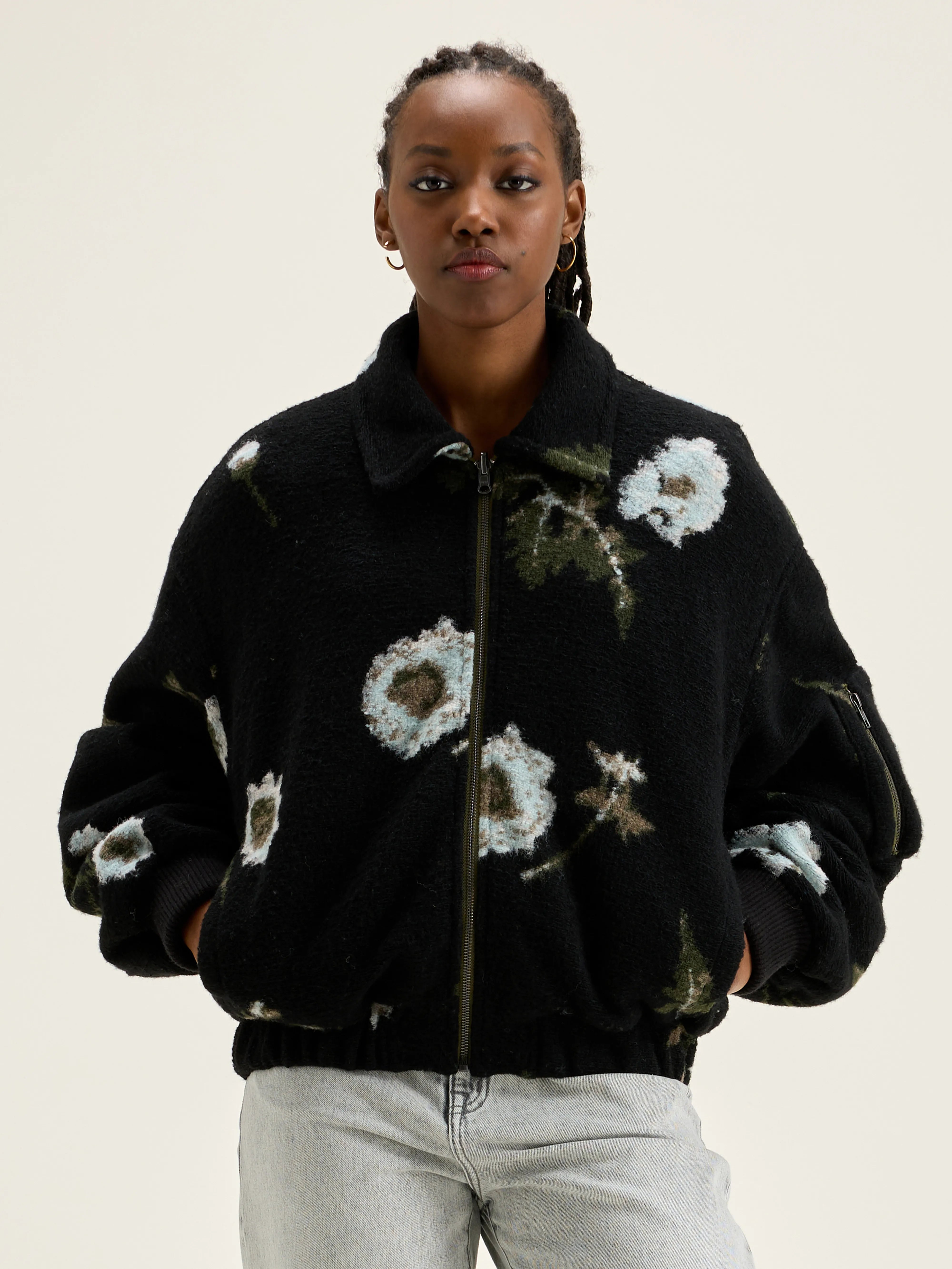 Asher Bomber-style Sweatshirt - Acier For Women | Bellerose