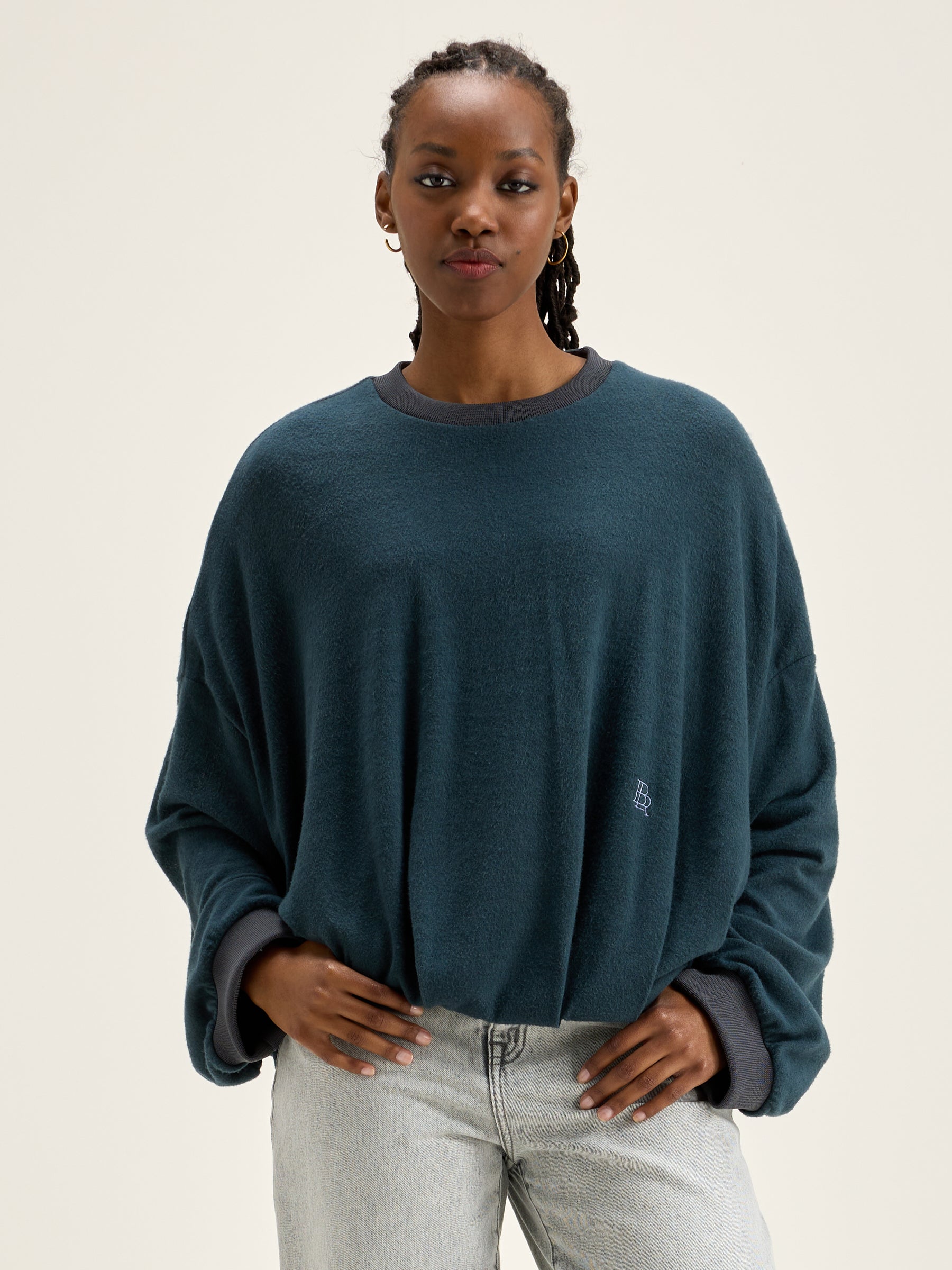 Flamo Blousy Sweatshirt - Acier For Women | Bellerose