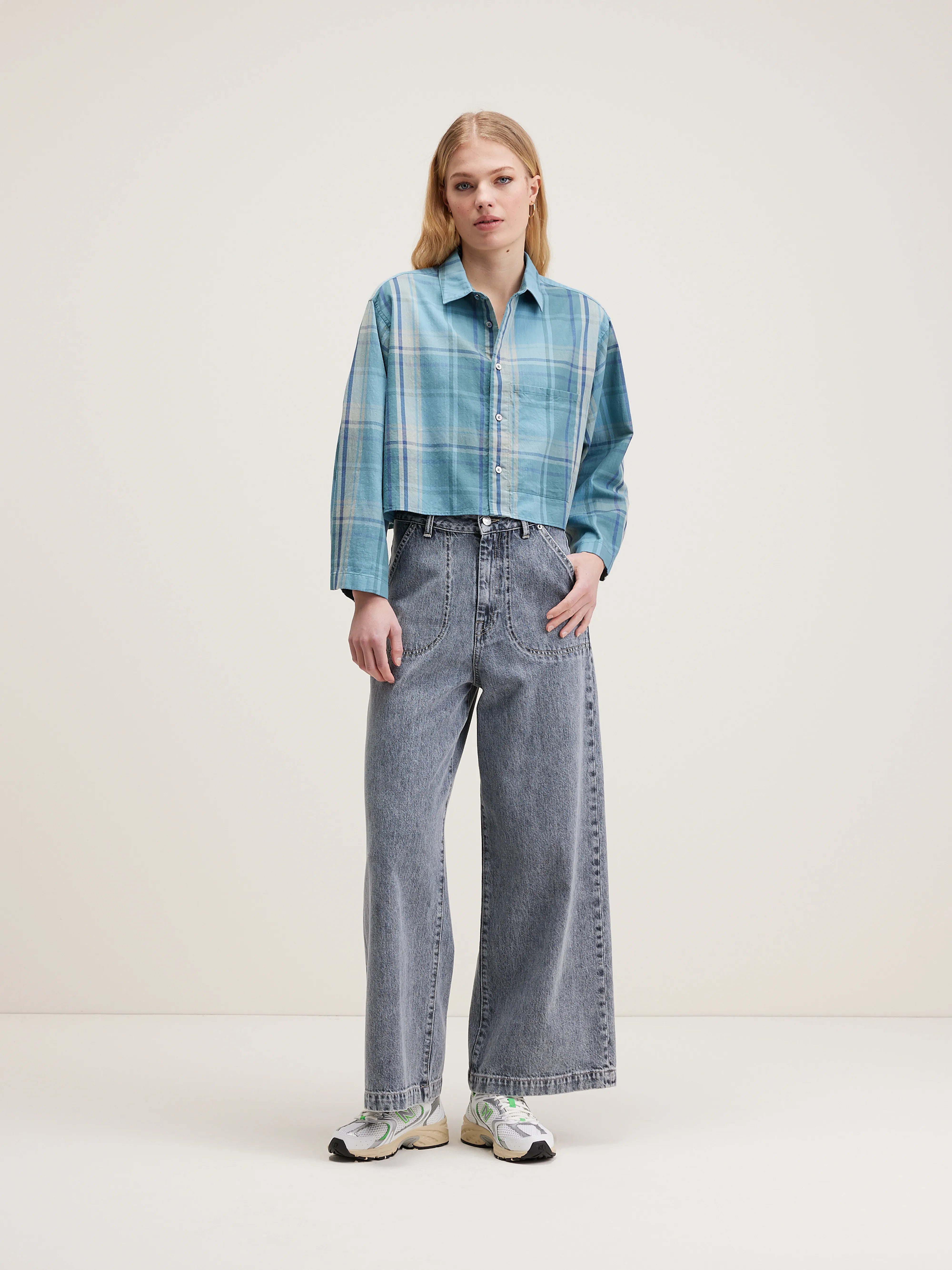 Greene Cropped Shirt - Blue eyes For Women | Bellerose