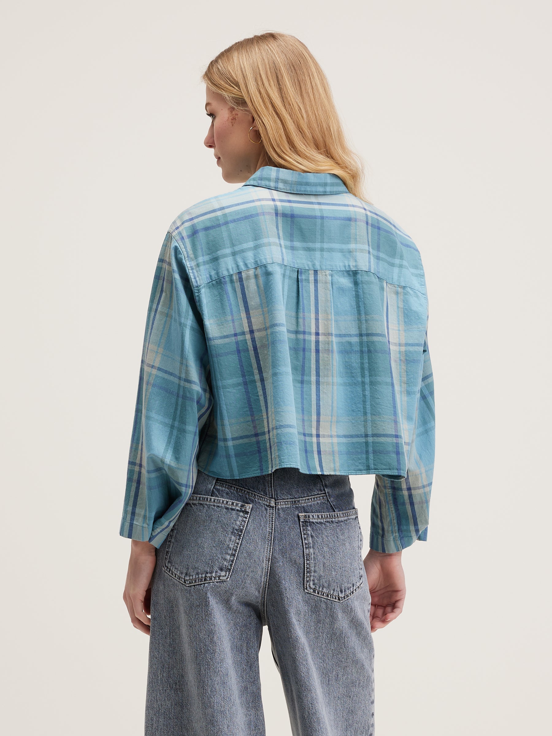 Greene Cropped Shirt - Blue eyes For Women | Bellerose