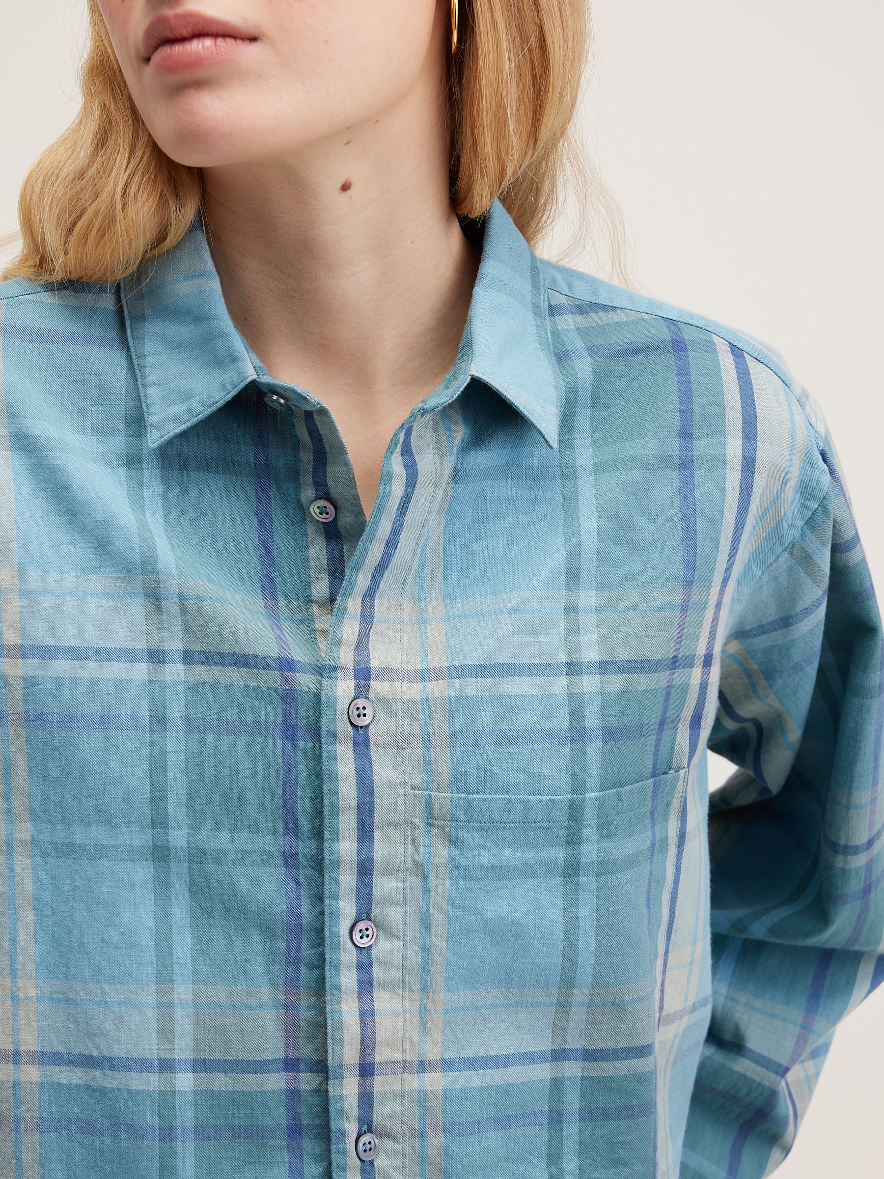 Greene Cropped Shirt - Blue eyes For Women | Bellerose