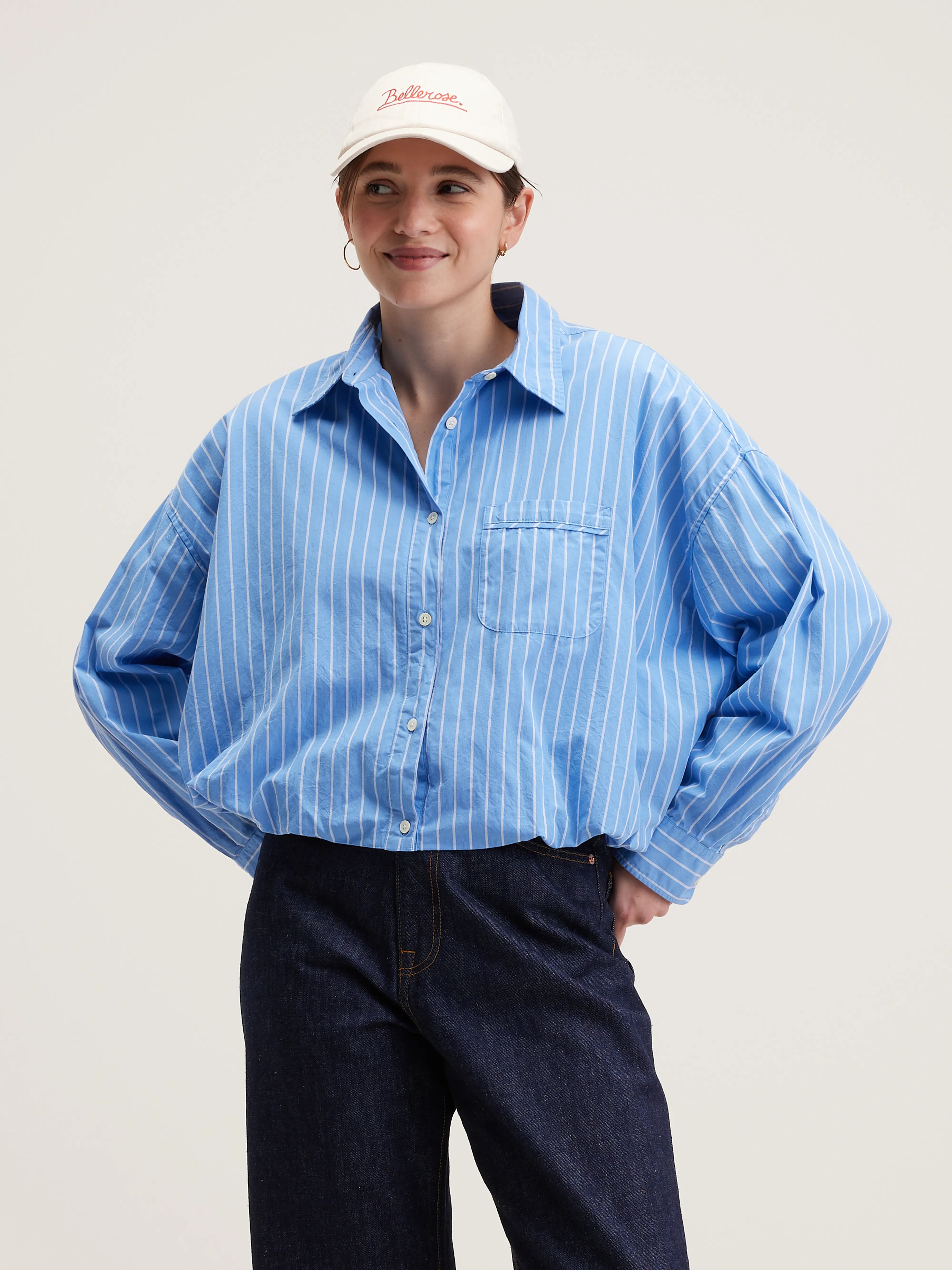 Graham Voluminous Shirt - Azur For Women | Bellerose