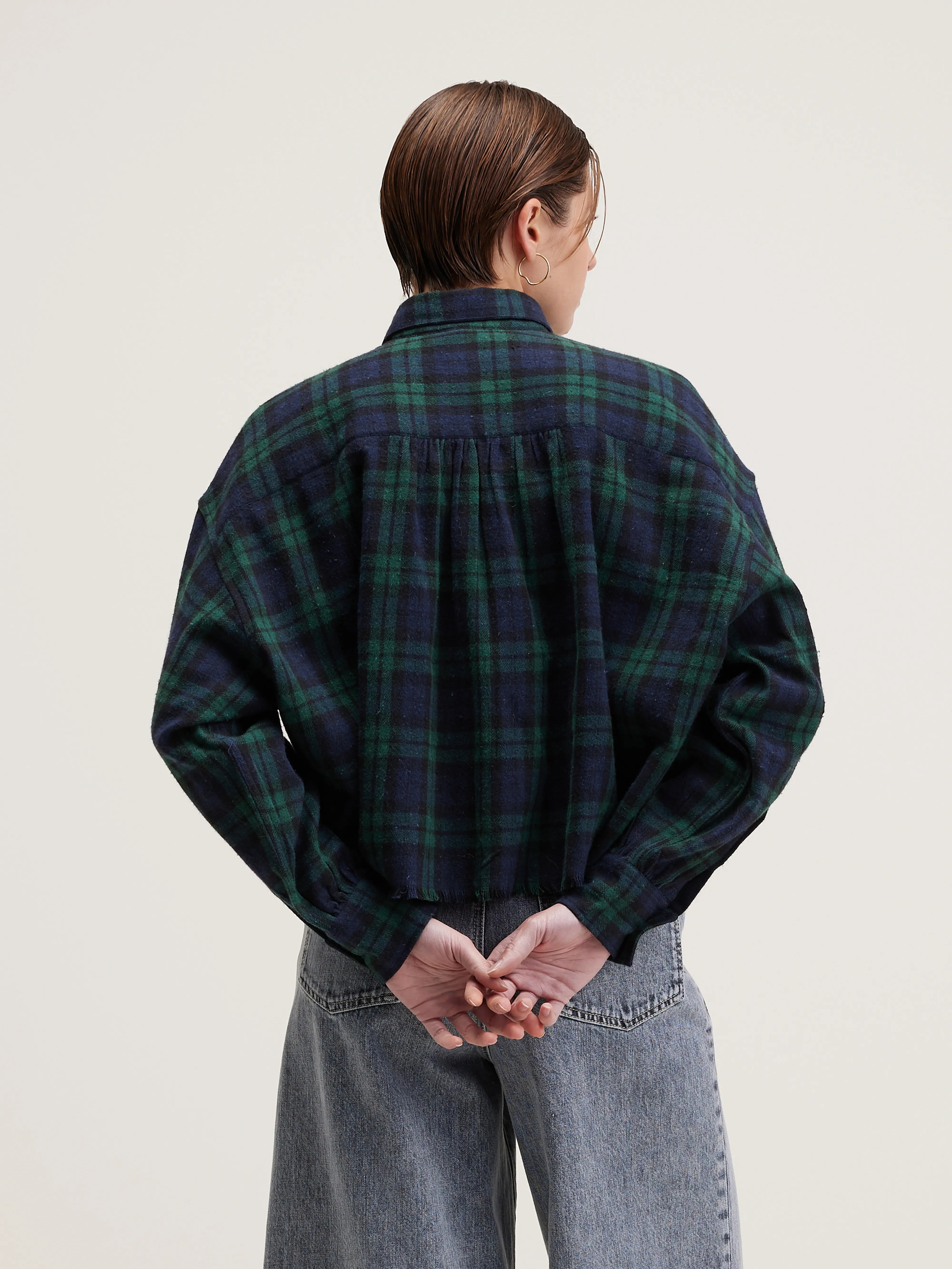 Kraft Cropped Shirt - Deep well / Pea For Women | Bellerose