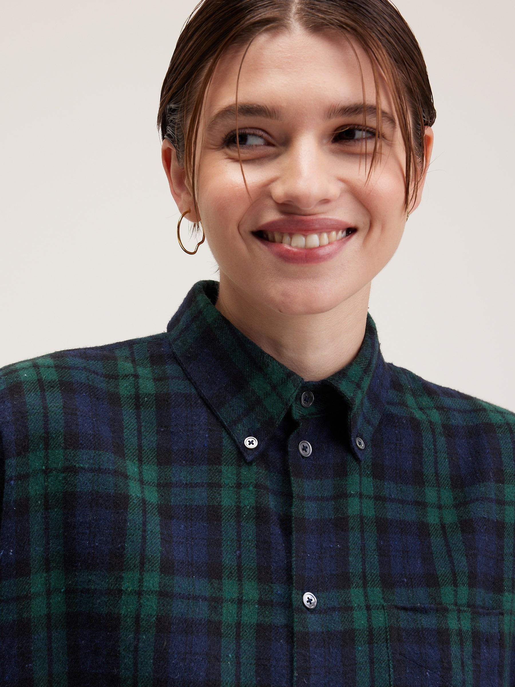 Kraft Cropped Shirt - Deep well / Pea For Women | Bellerose