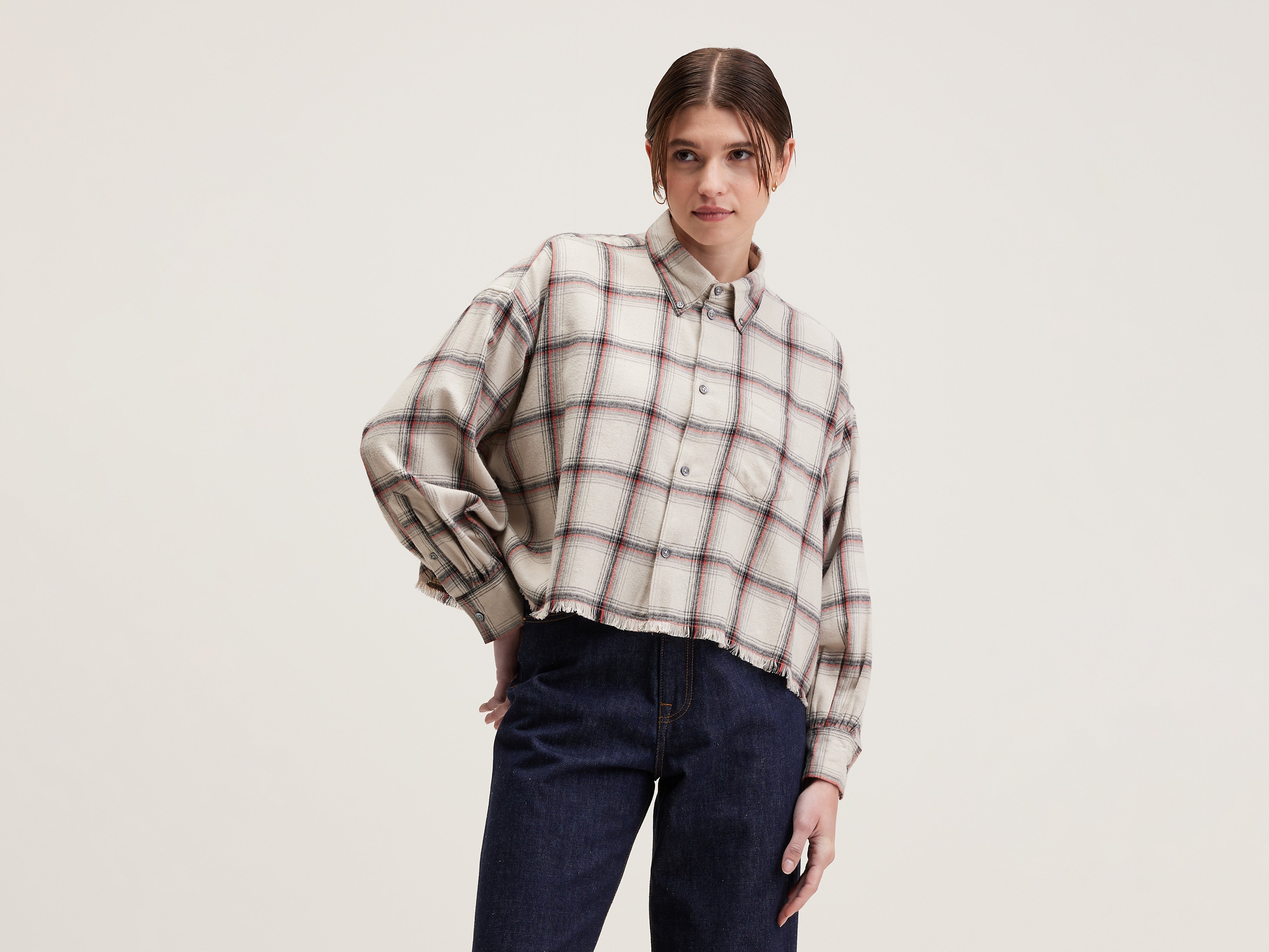 Kraft cropped shirt (242 / W / CHECK A)