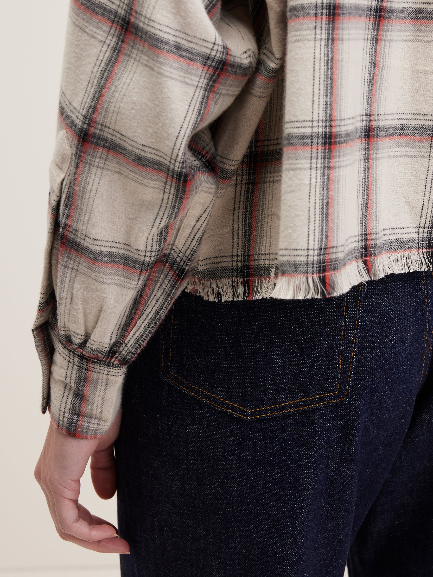 Kraft cropped shirt (242 / W / CHECK A)