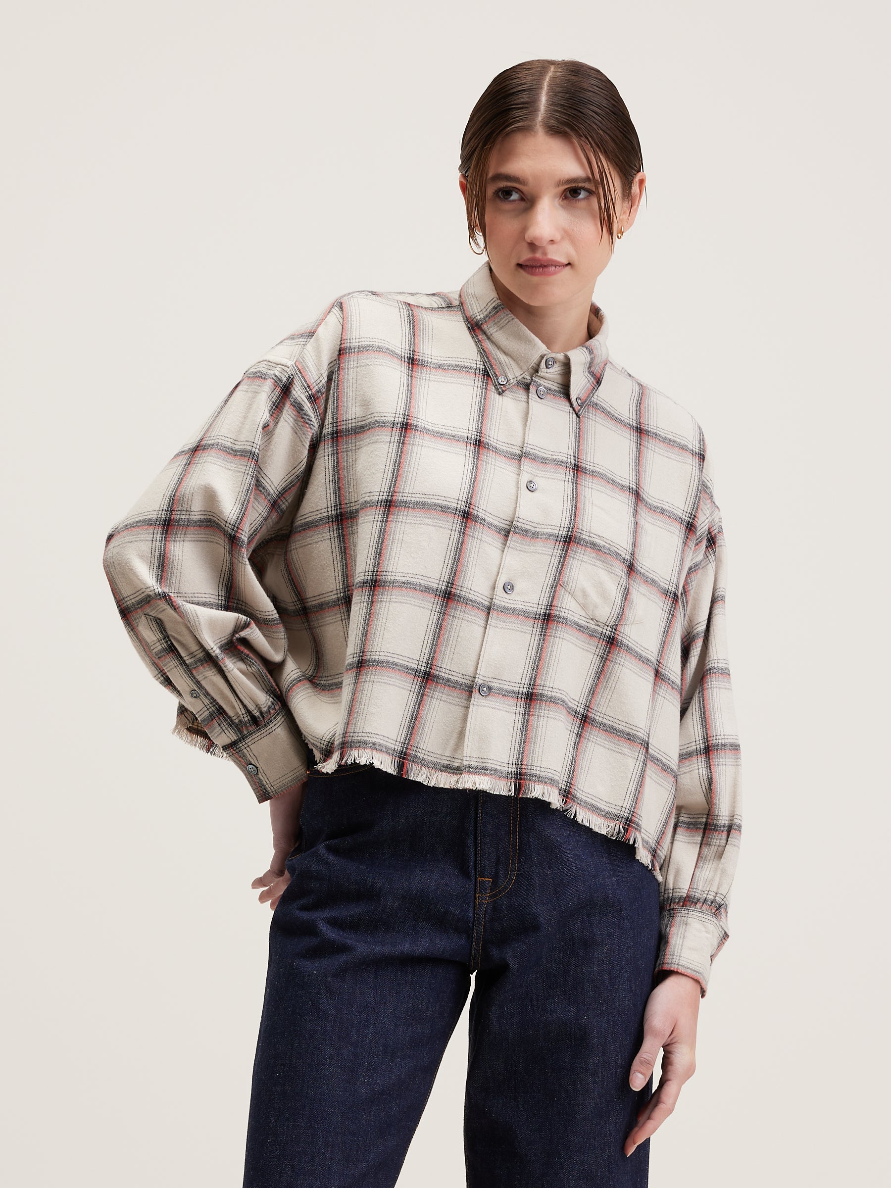 Kraft cropped shirt (242 / W / CHECK A)