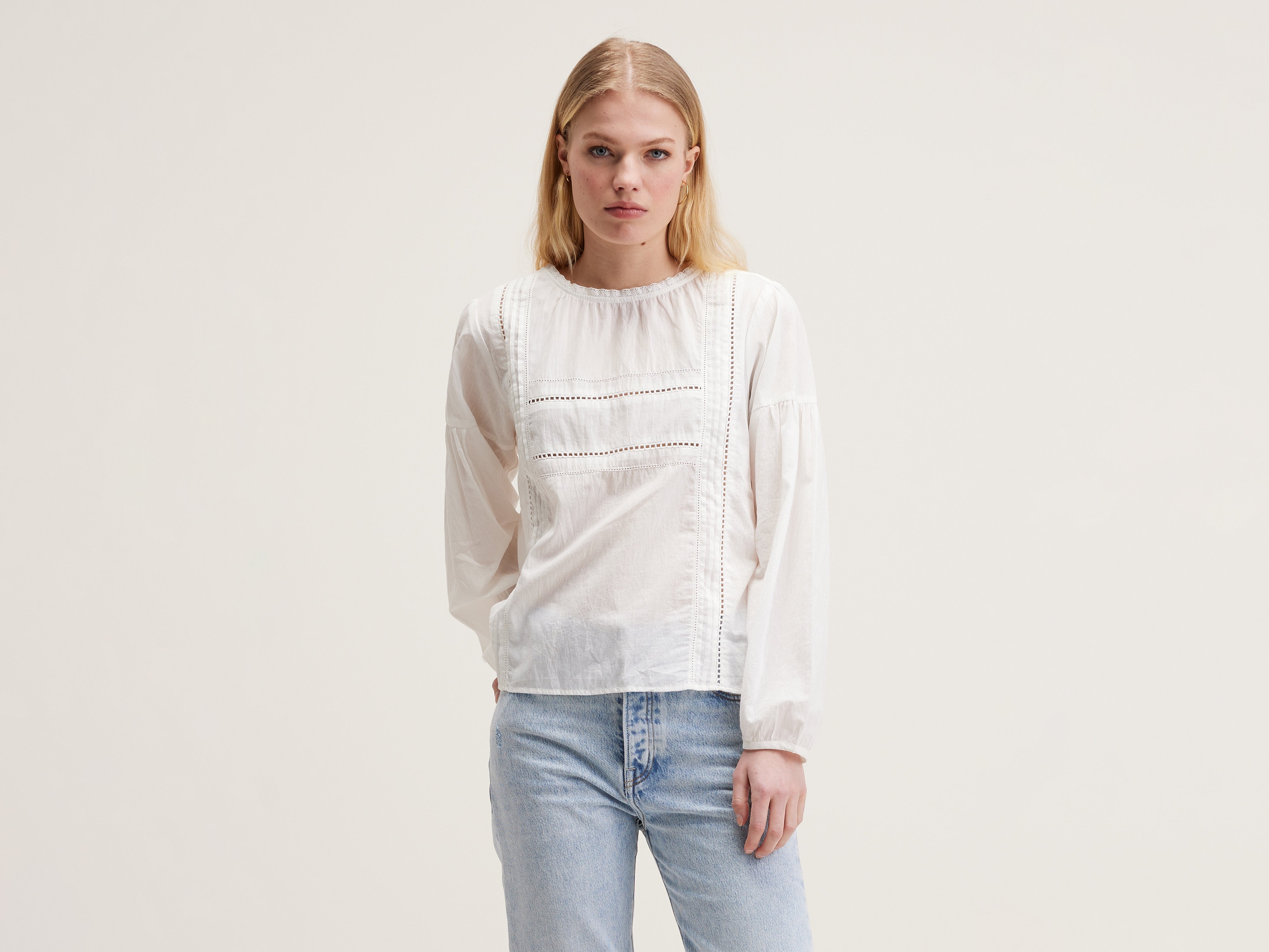 Dannie cotton-veil blouse (242 / W / NATURAL)