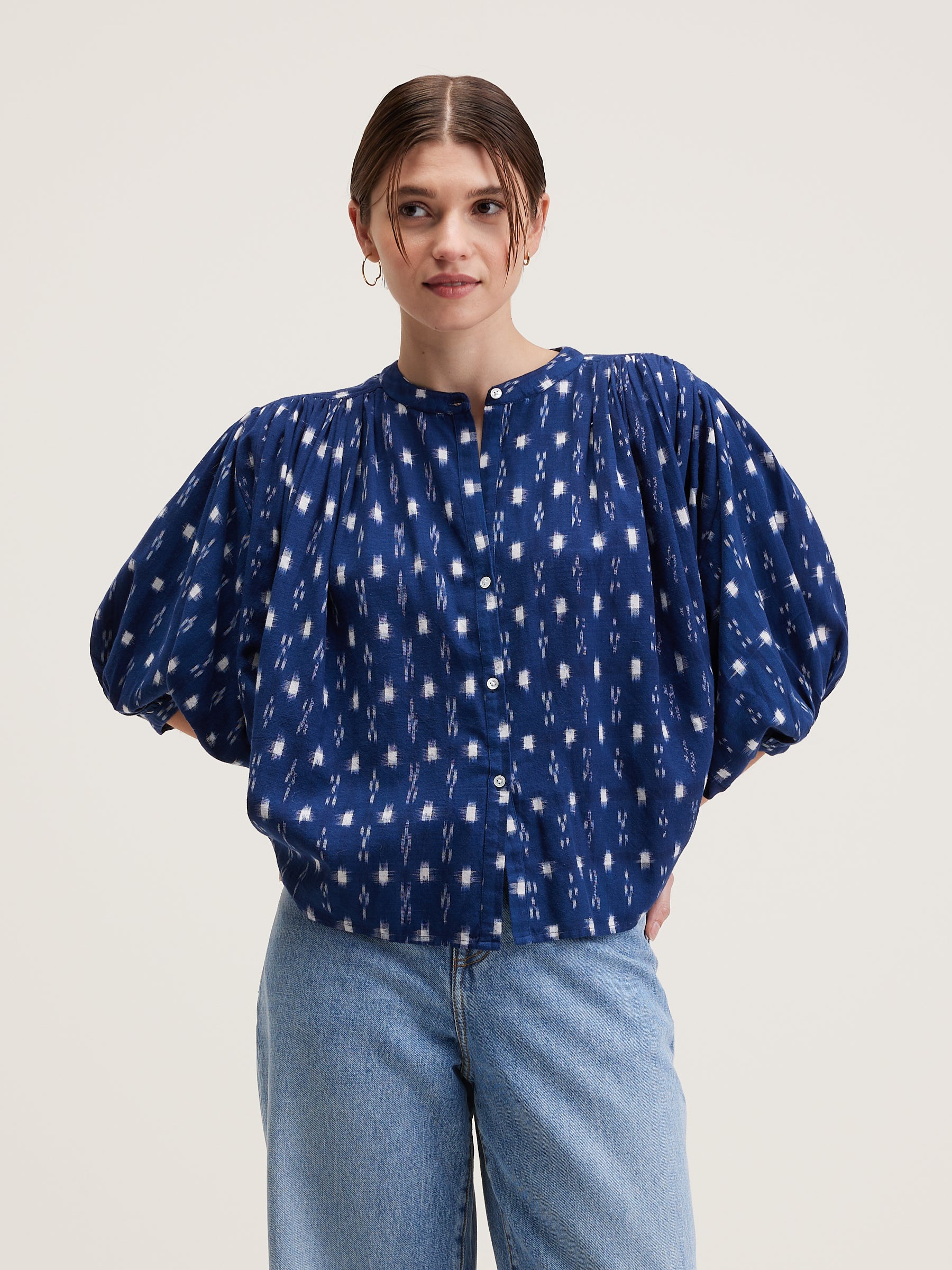 Ink Cropped Blouse - Myosotis Voor Dames | Bellerose