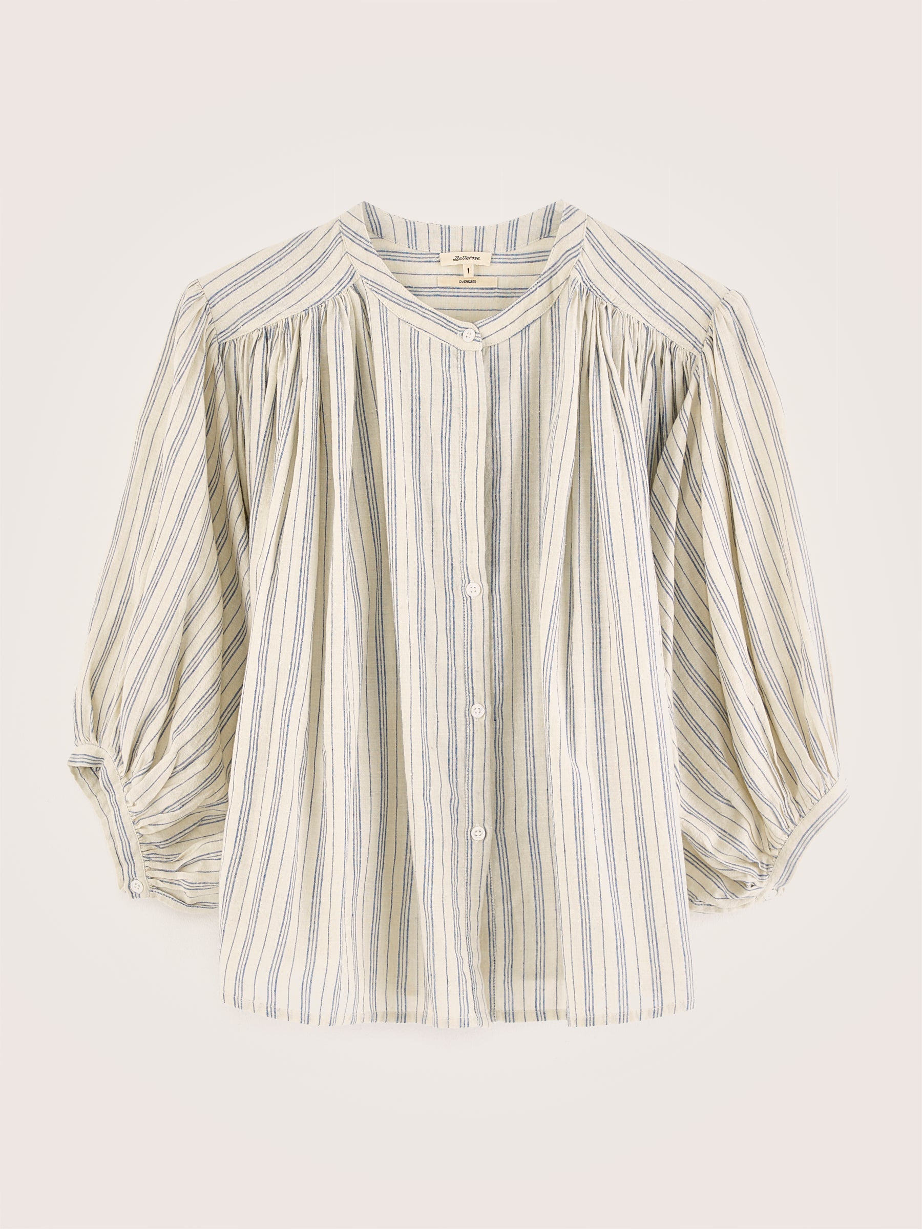 Ink Cropped Blouse - Antique white / Myrtille For Women | Bellerose