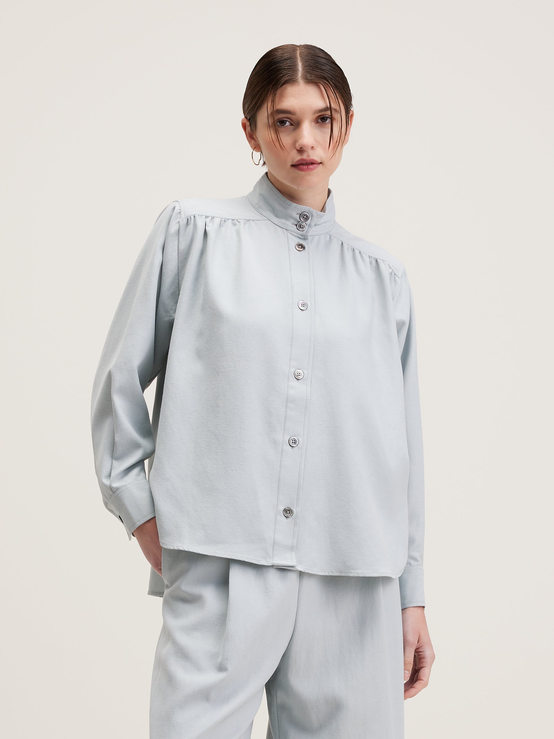 Peachy Knoopsluiting Blouse - Givre Voor Dames | Bellerose