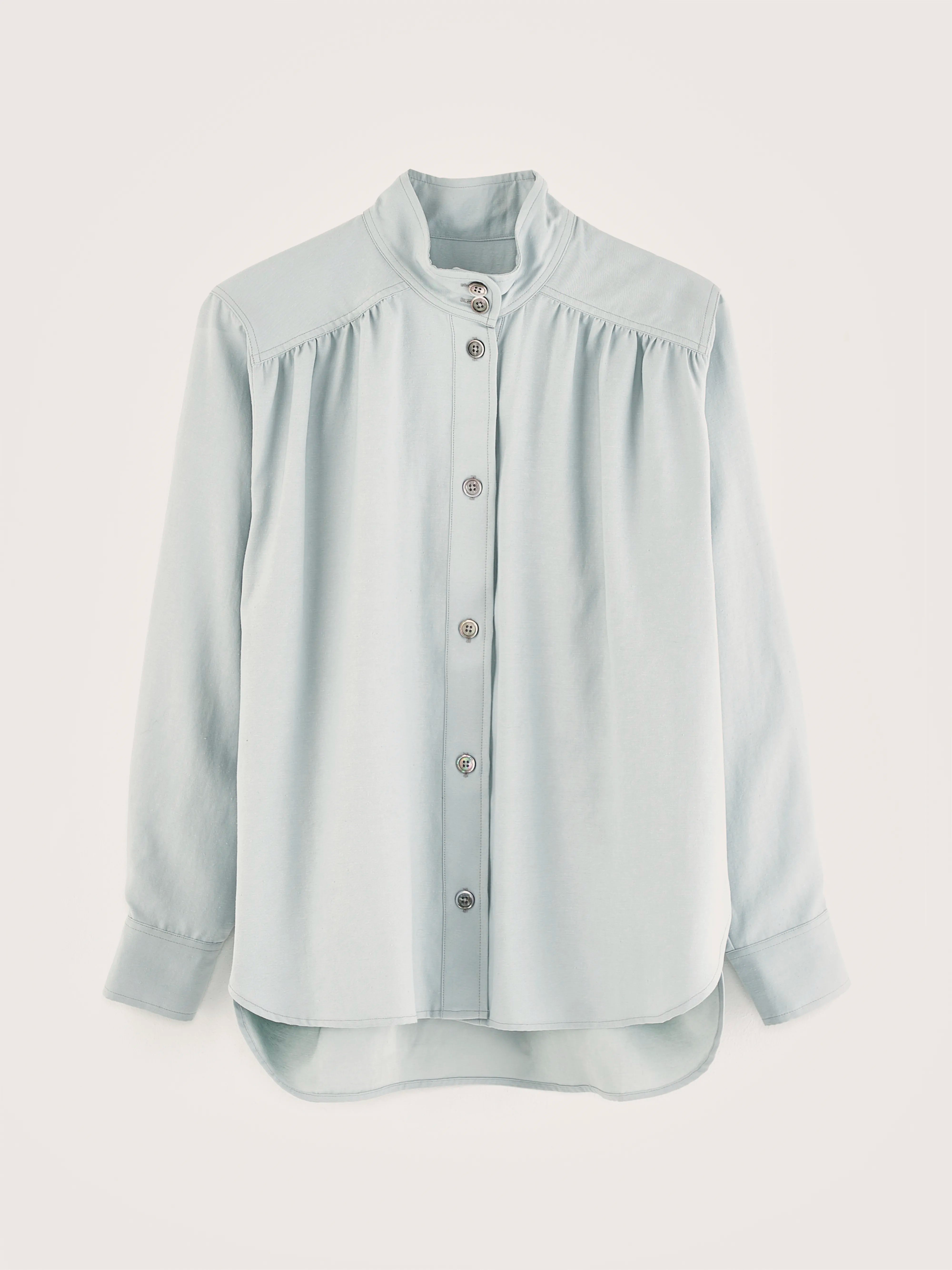 Peachy button-front blouse (242 / W / GIVRE)