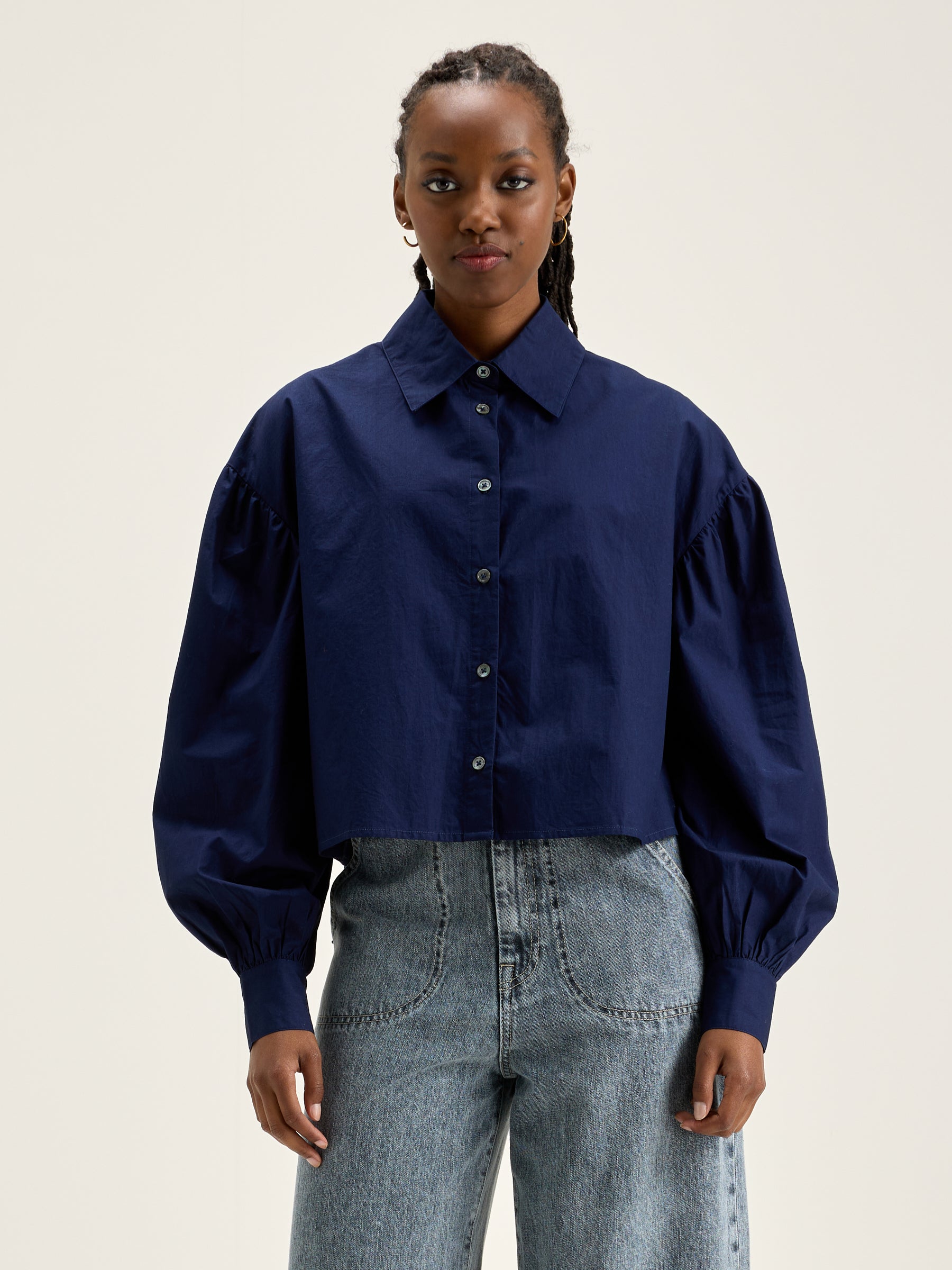 Kinga Poplin Shirt - Naval For Women | Bellerose