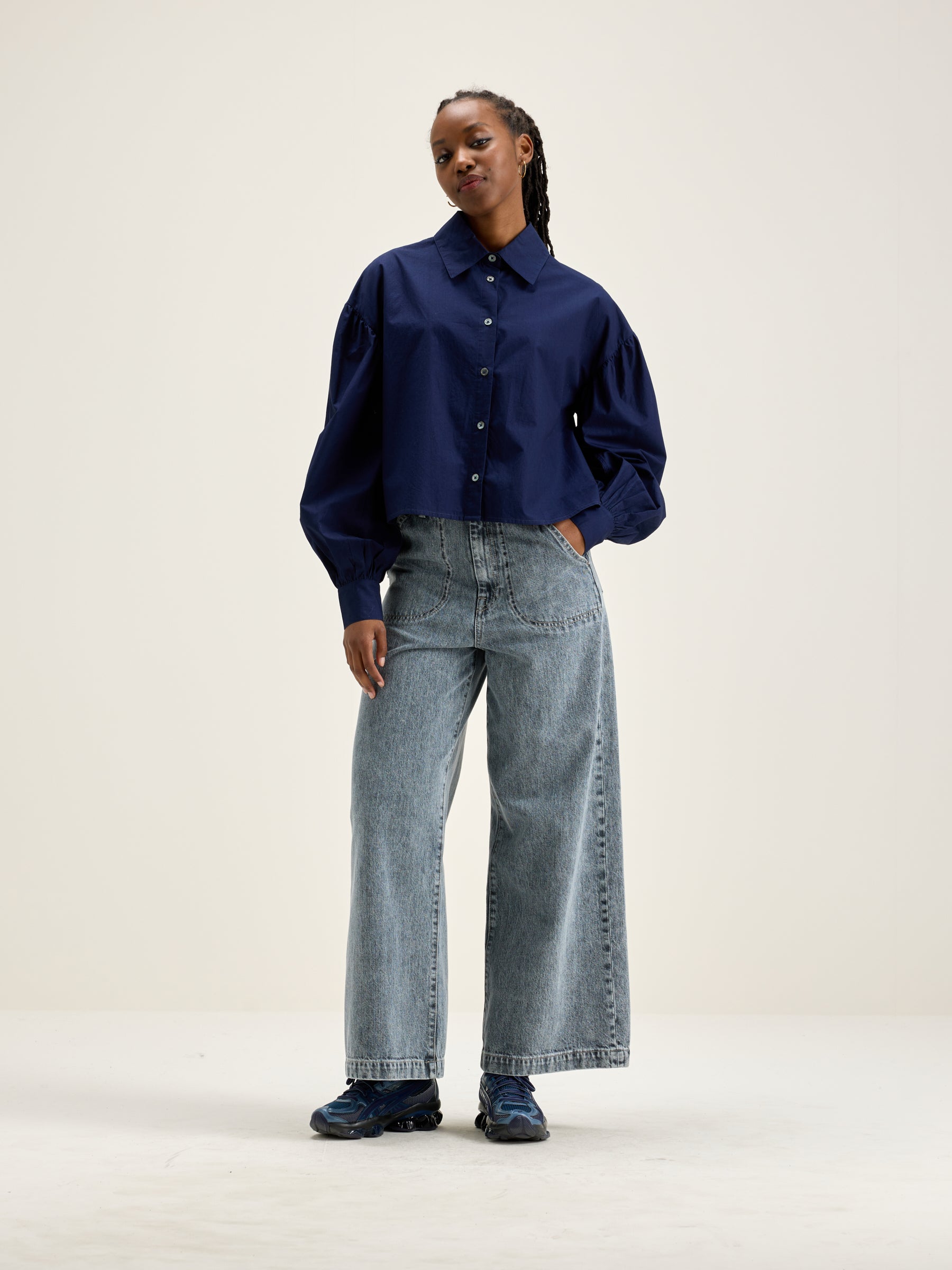 Kinga Poplin Shirt - Naval For Women | Bellerose