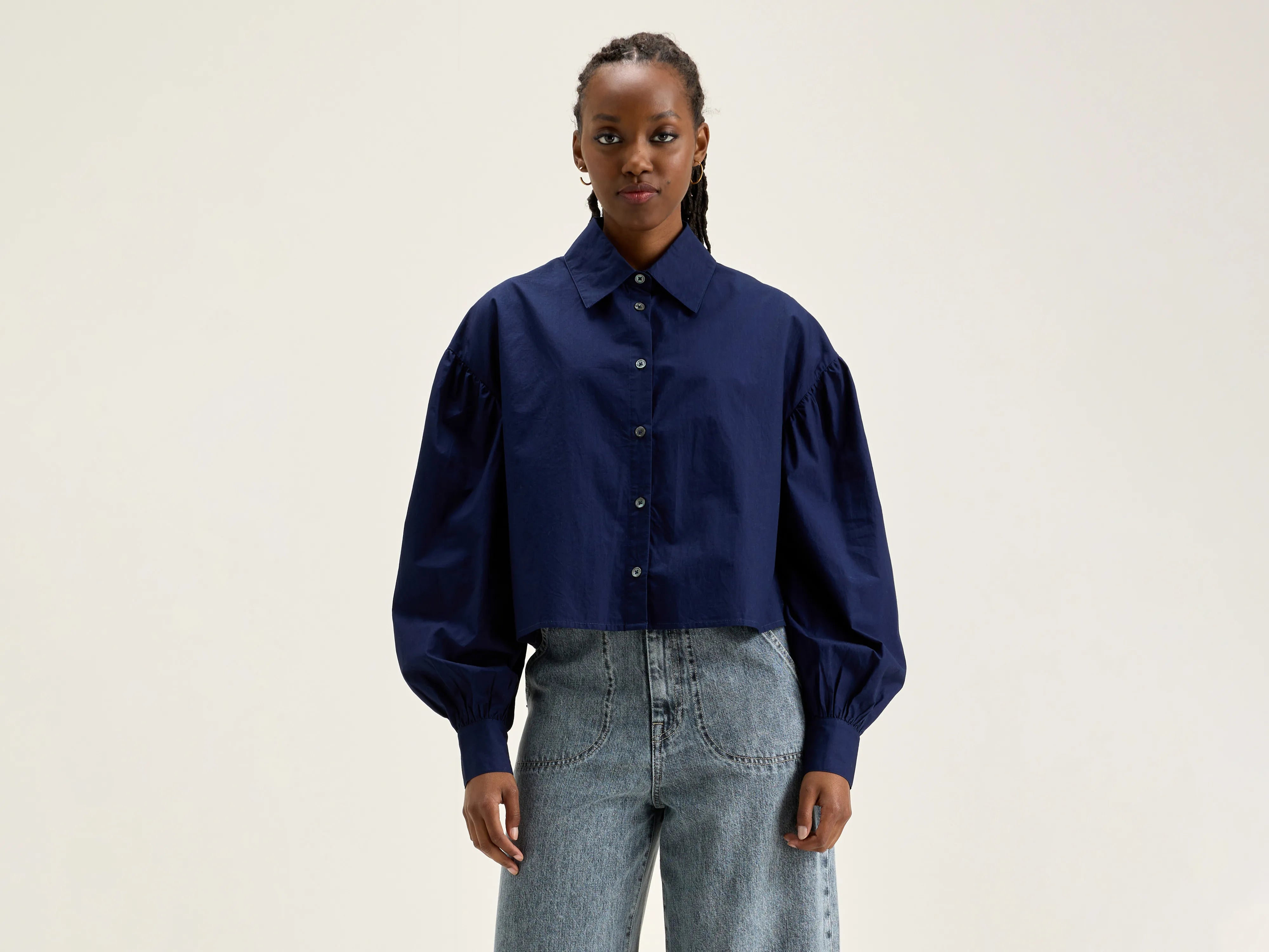 Kinga poplin shirt (242 / W / NAVAL)