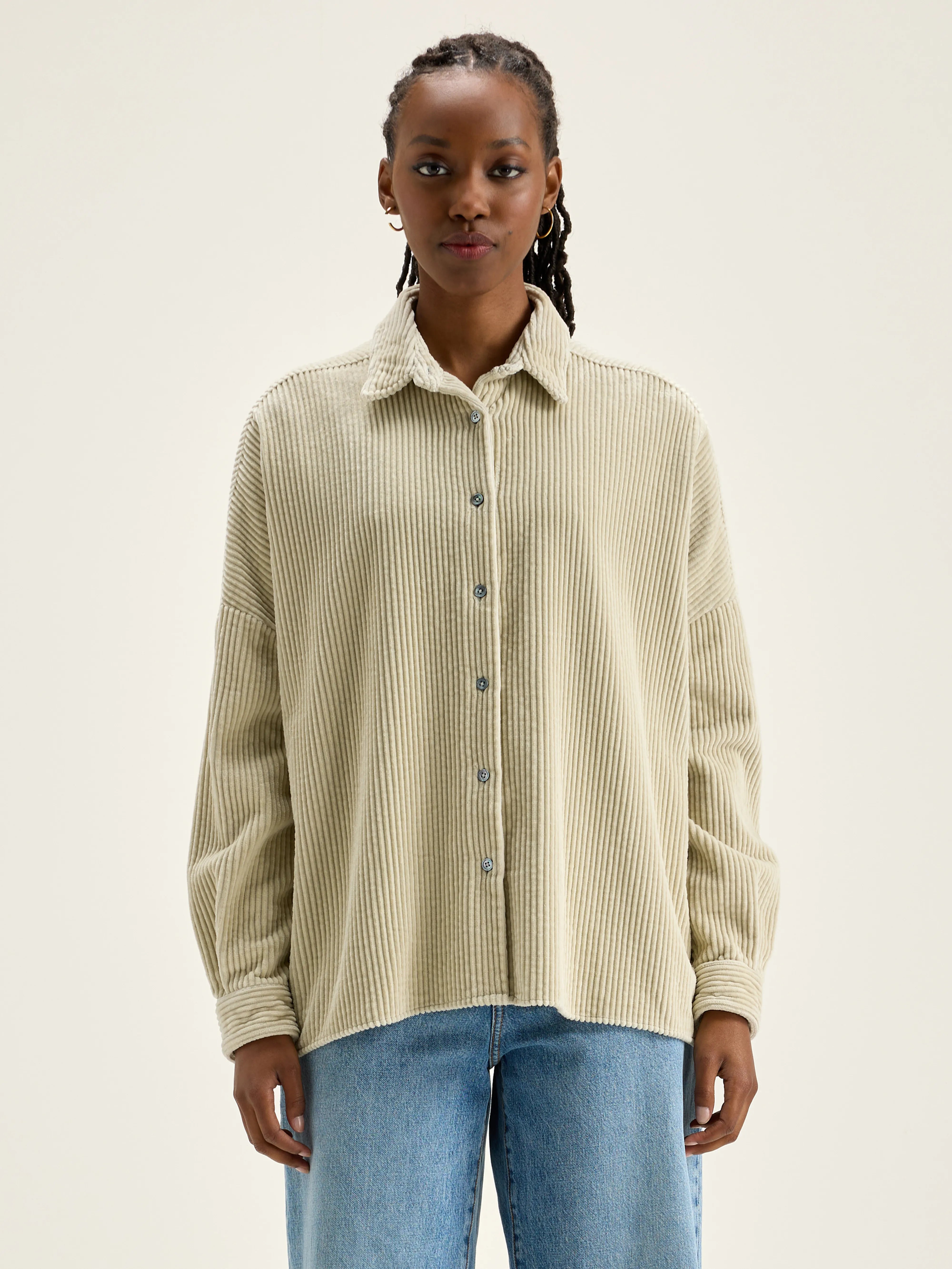 Ginna Corduroy Shirt - Craie For Women | Bellerose