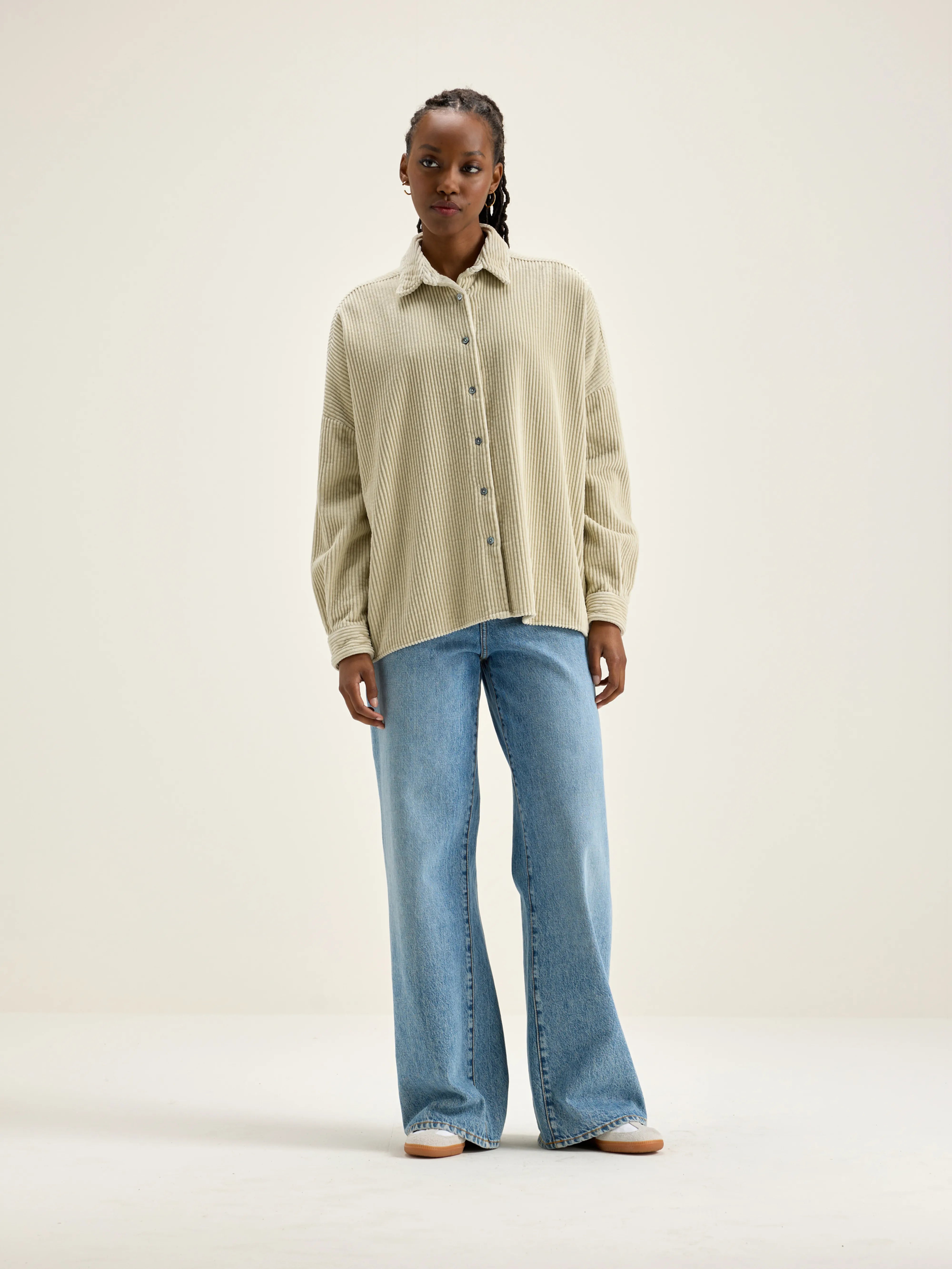 Ginna Corduroy Shirt - Craie For Women | Bellerose