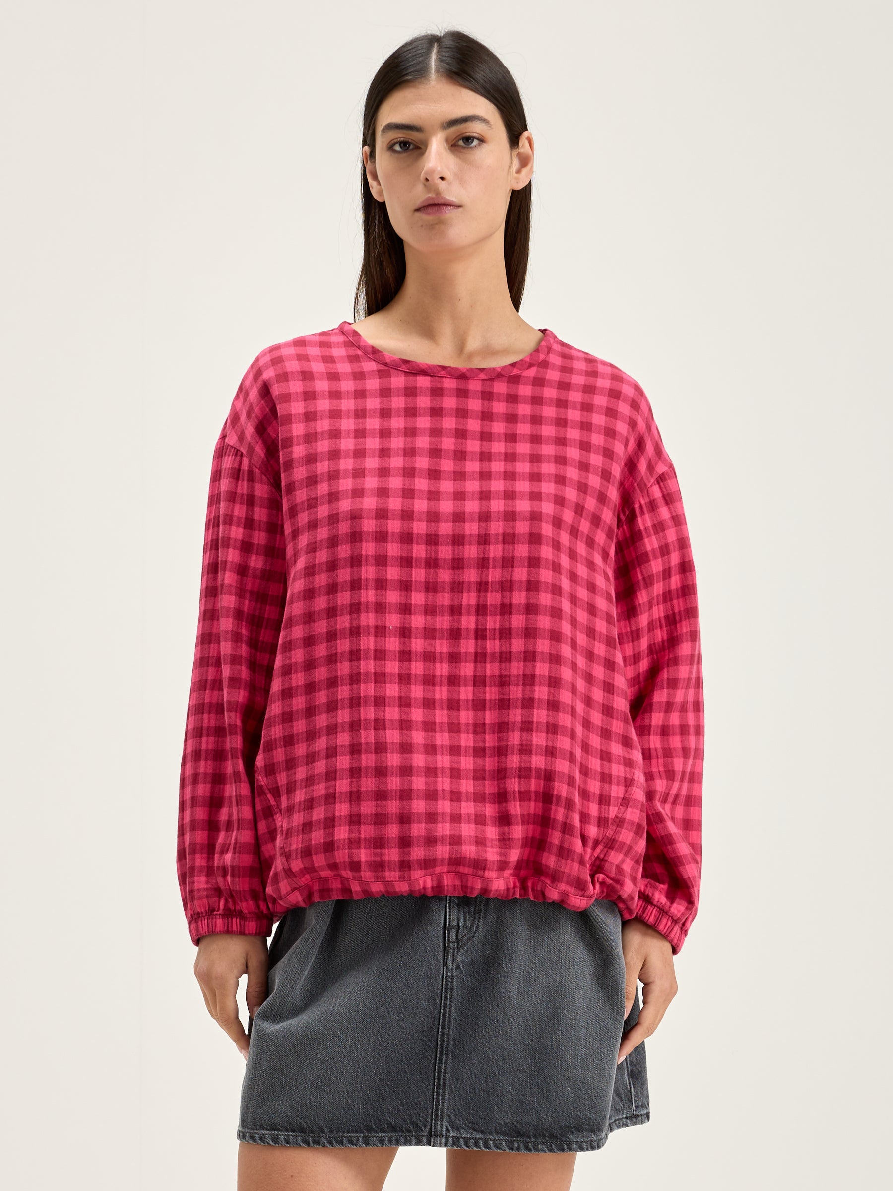 Padoue Geruite Blouse - Fushia Voor Dames | Bellerose