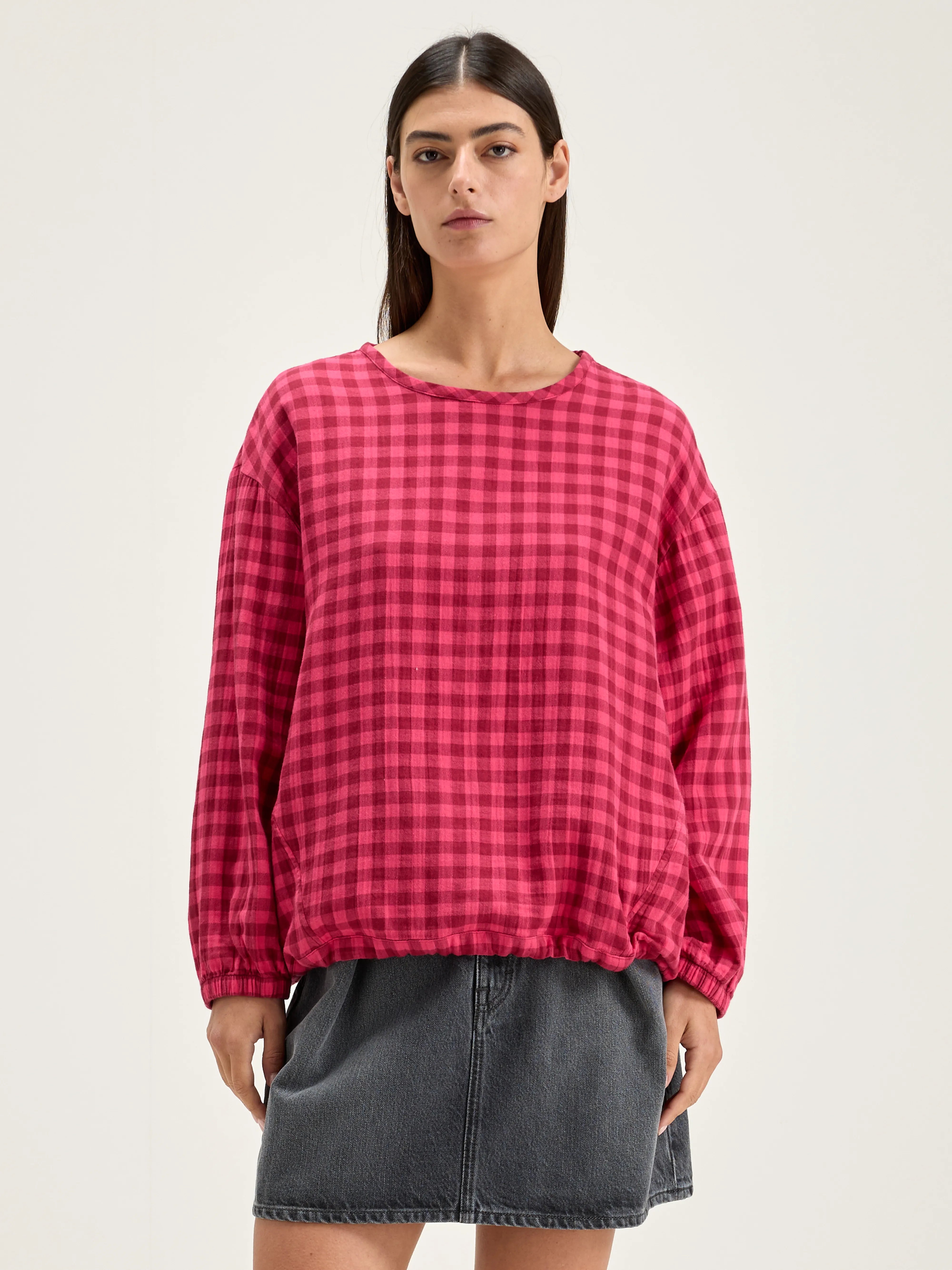 Padoue Checked Blouse - Fushia For Women | Bellerose