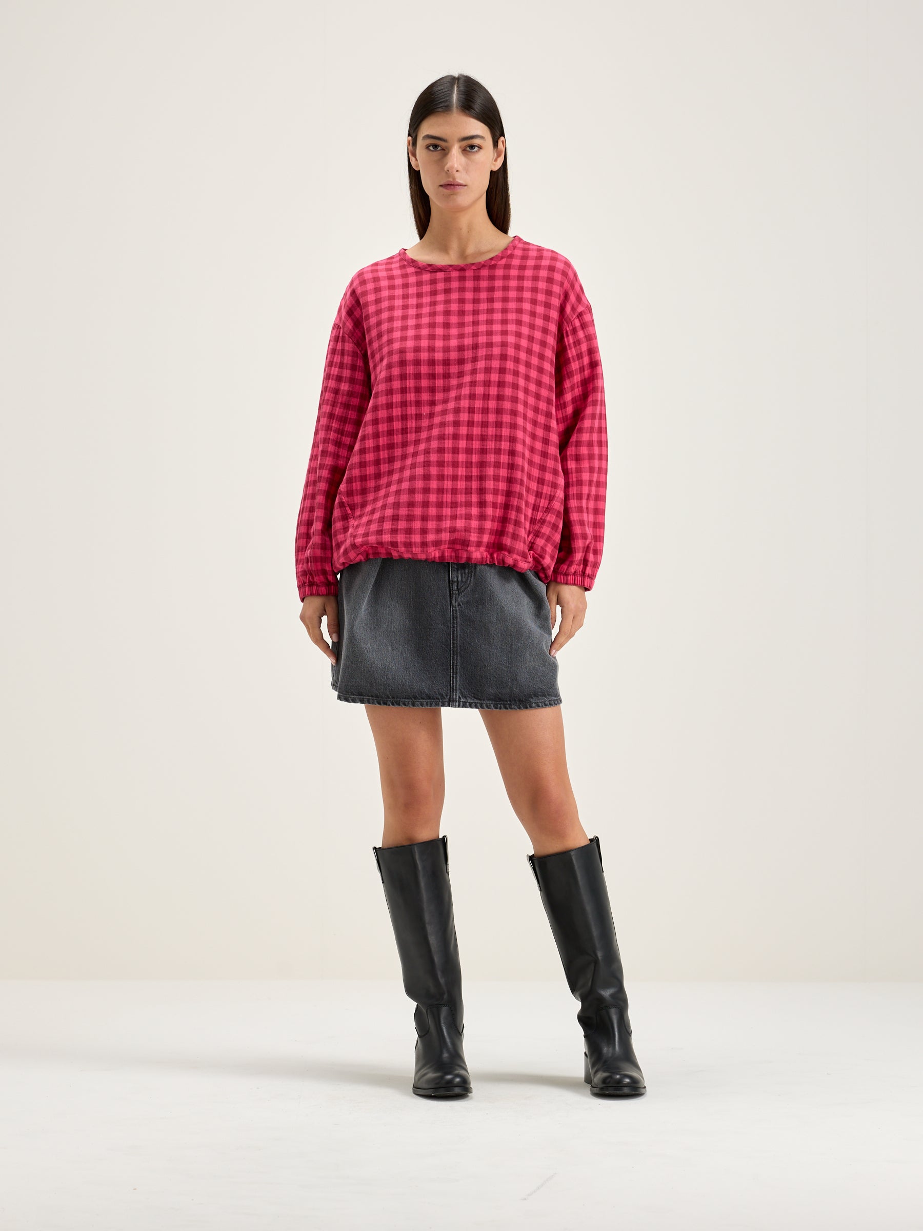 Padoue Checked Blouse - Fushia For Women | Bellerose