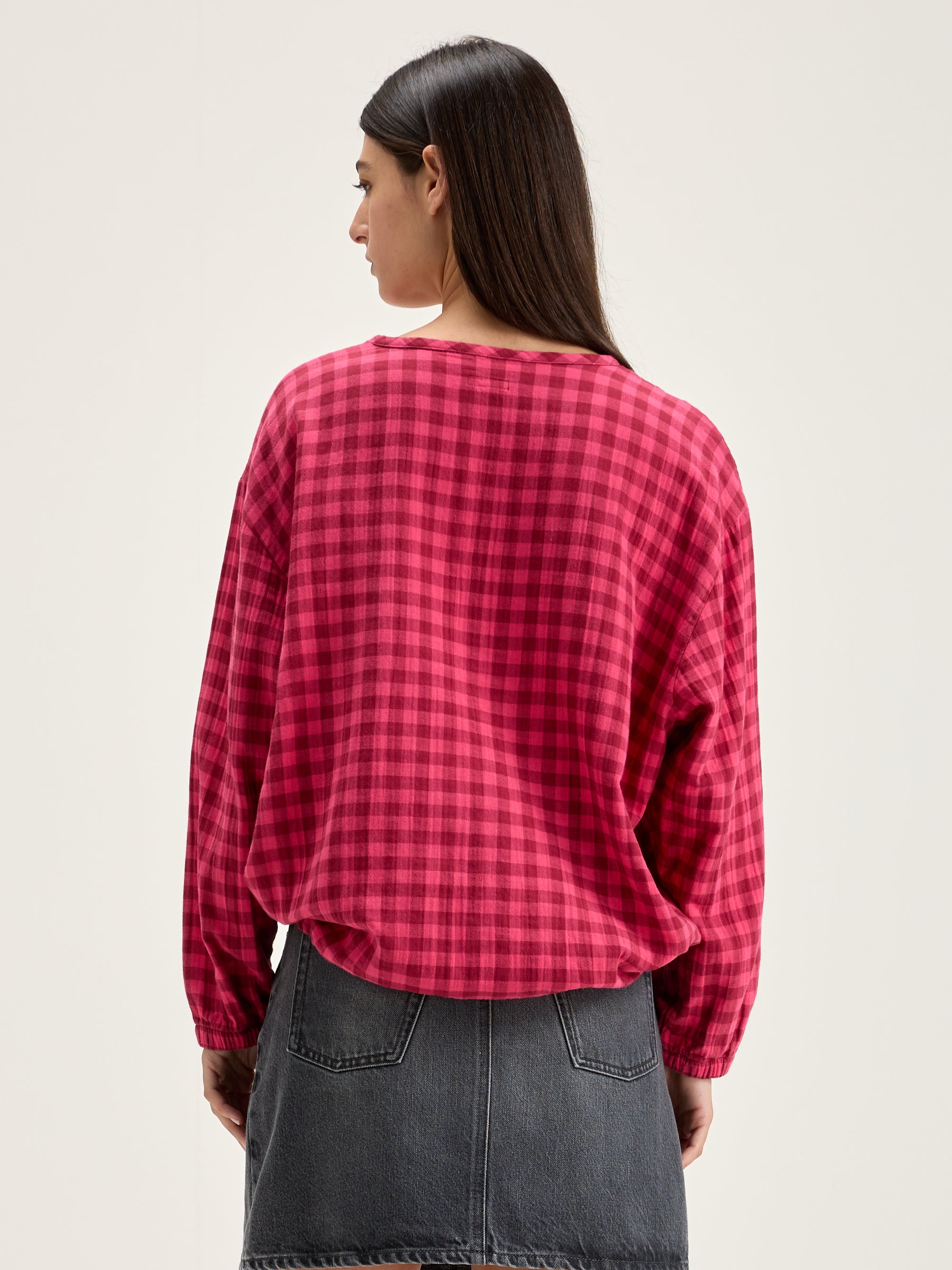 Padoue Geruite Blouse - Fushia Voor Dames | Bellerose