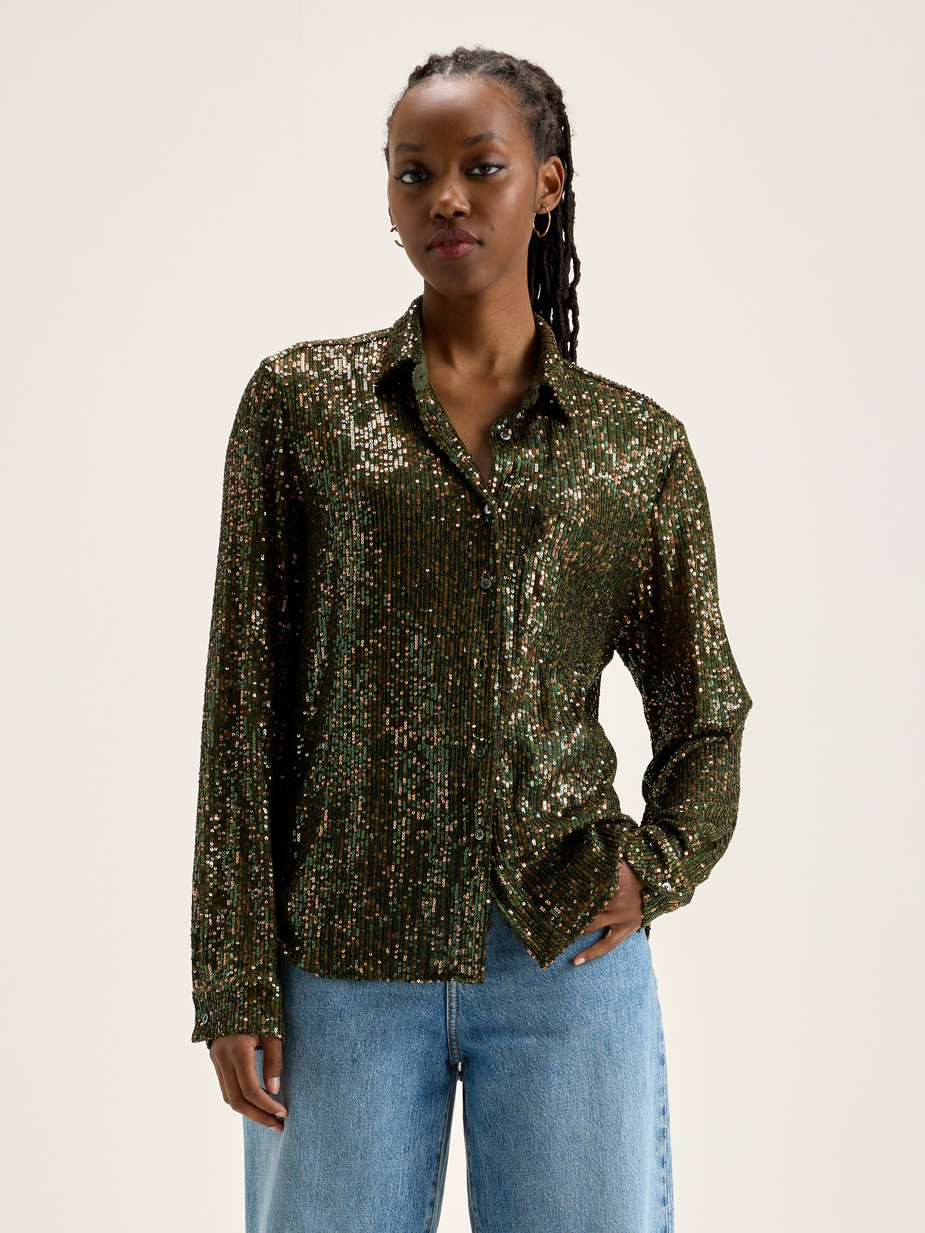 Chemise à sequins Pekin (242 / W / MOSS)