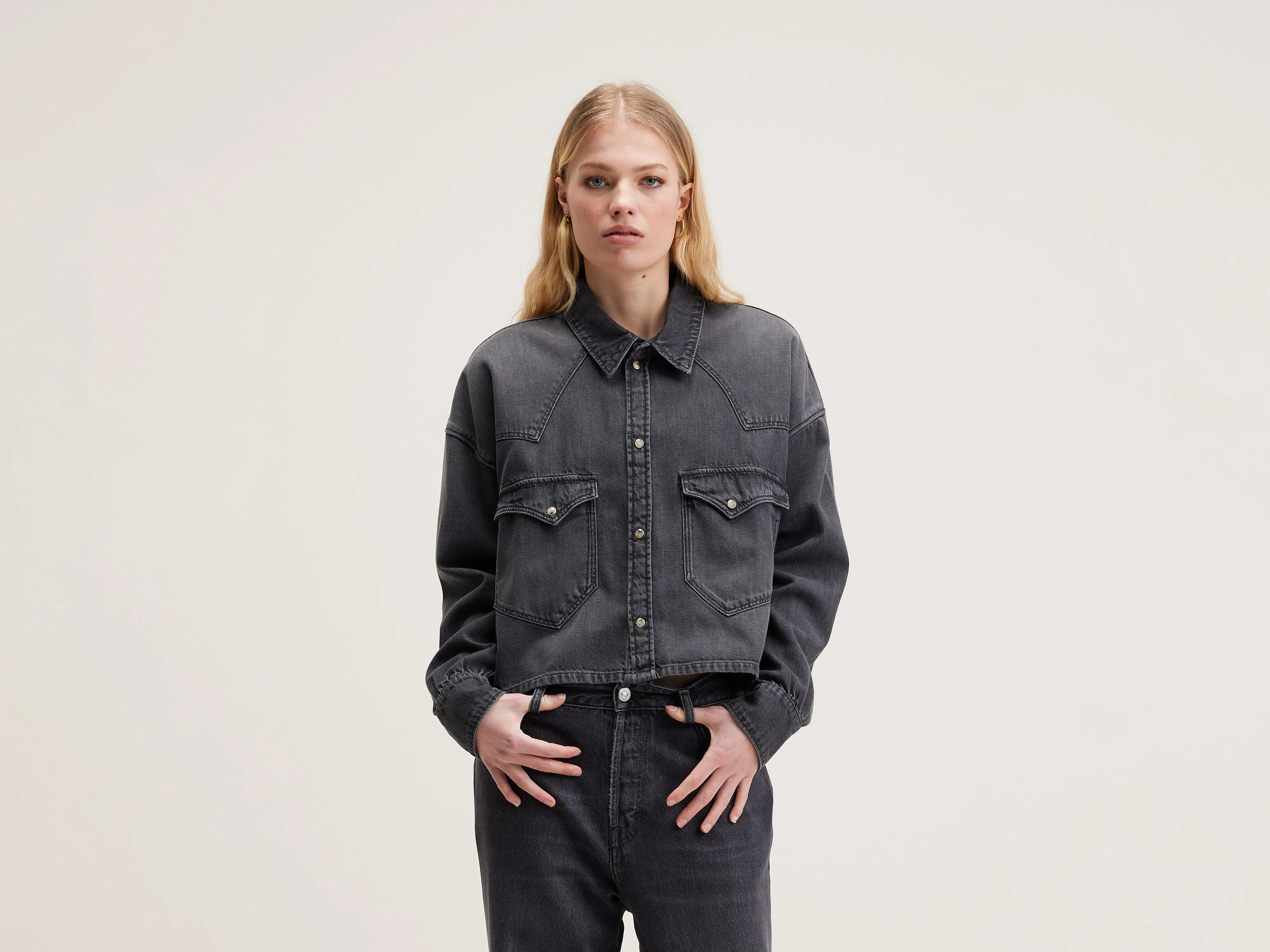 Polar Cropped Shirt - Used black For Women | Bellerose