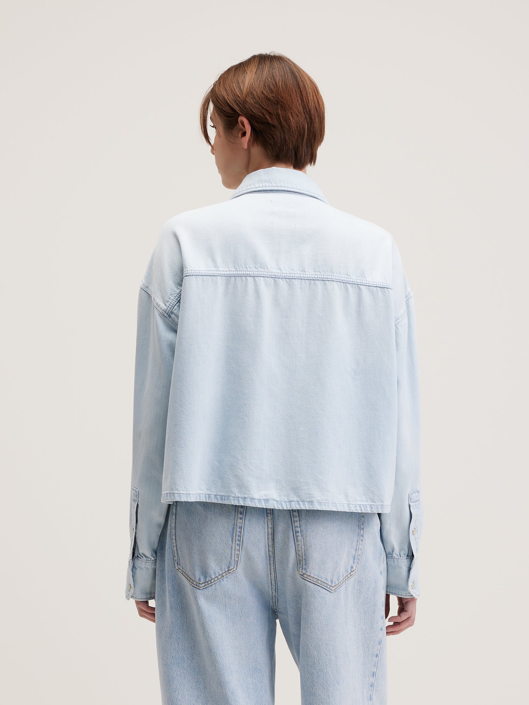 Polar Cropped Shirt - Used light blue For Women | Bellerose