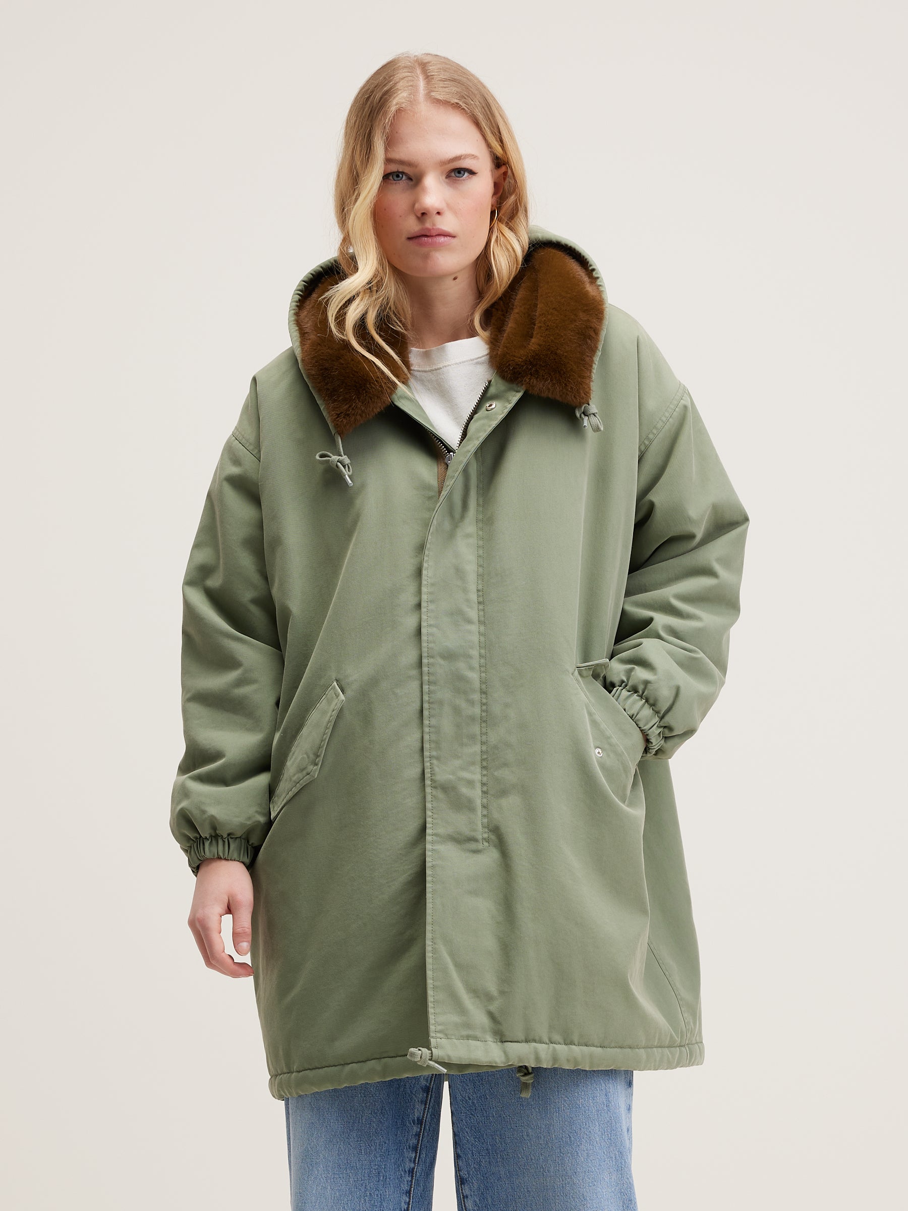 Laos parka met capuchon (242 / W / EUCALYPTUS)