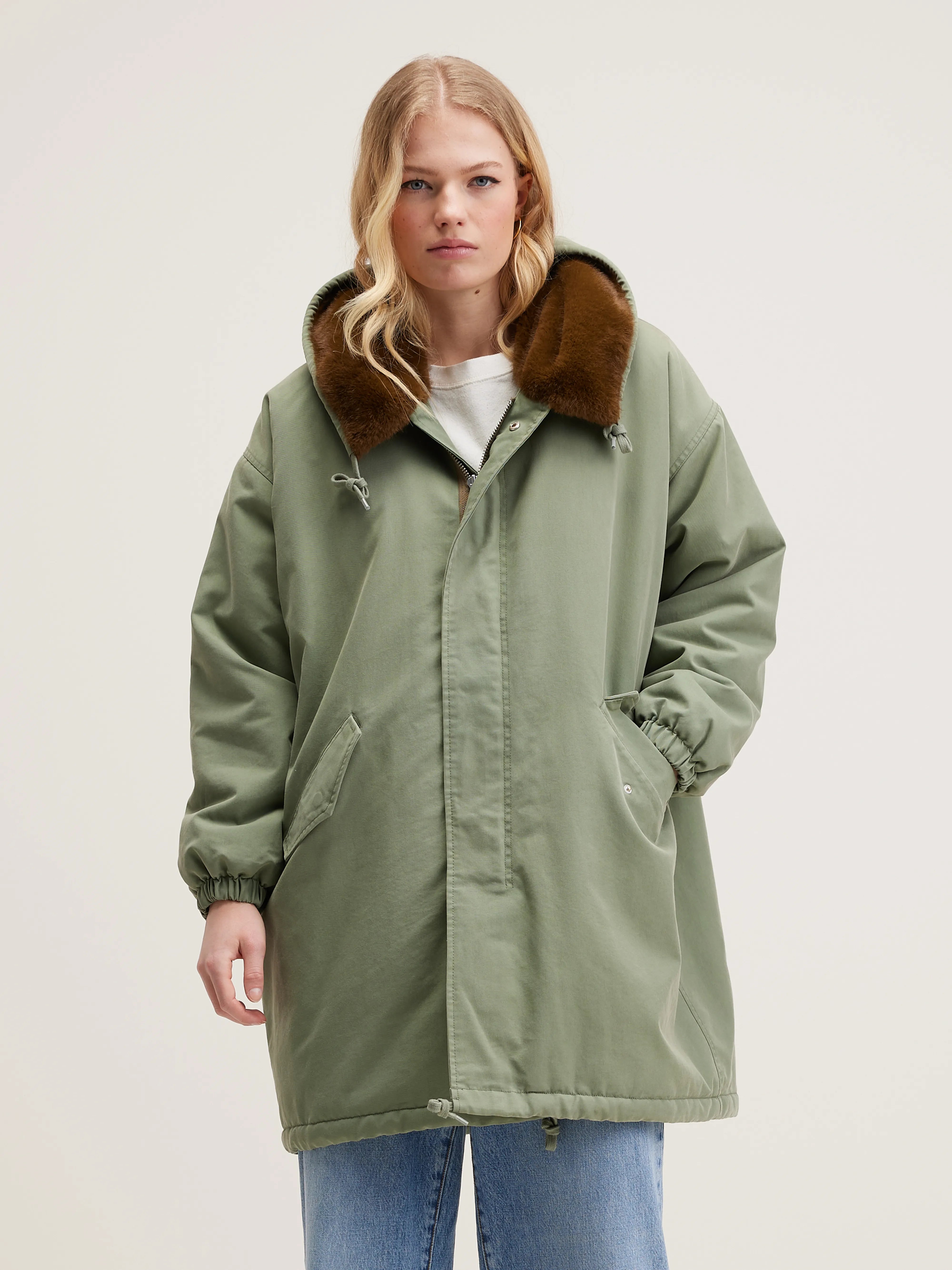 Laos hooded parka (242 / W / EUCALYPTUS)