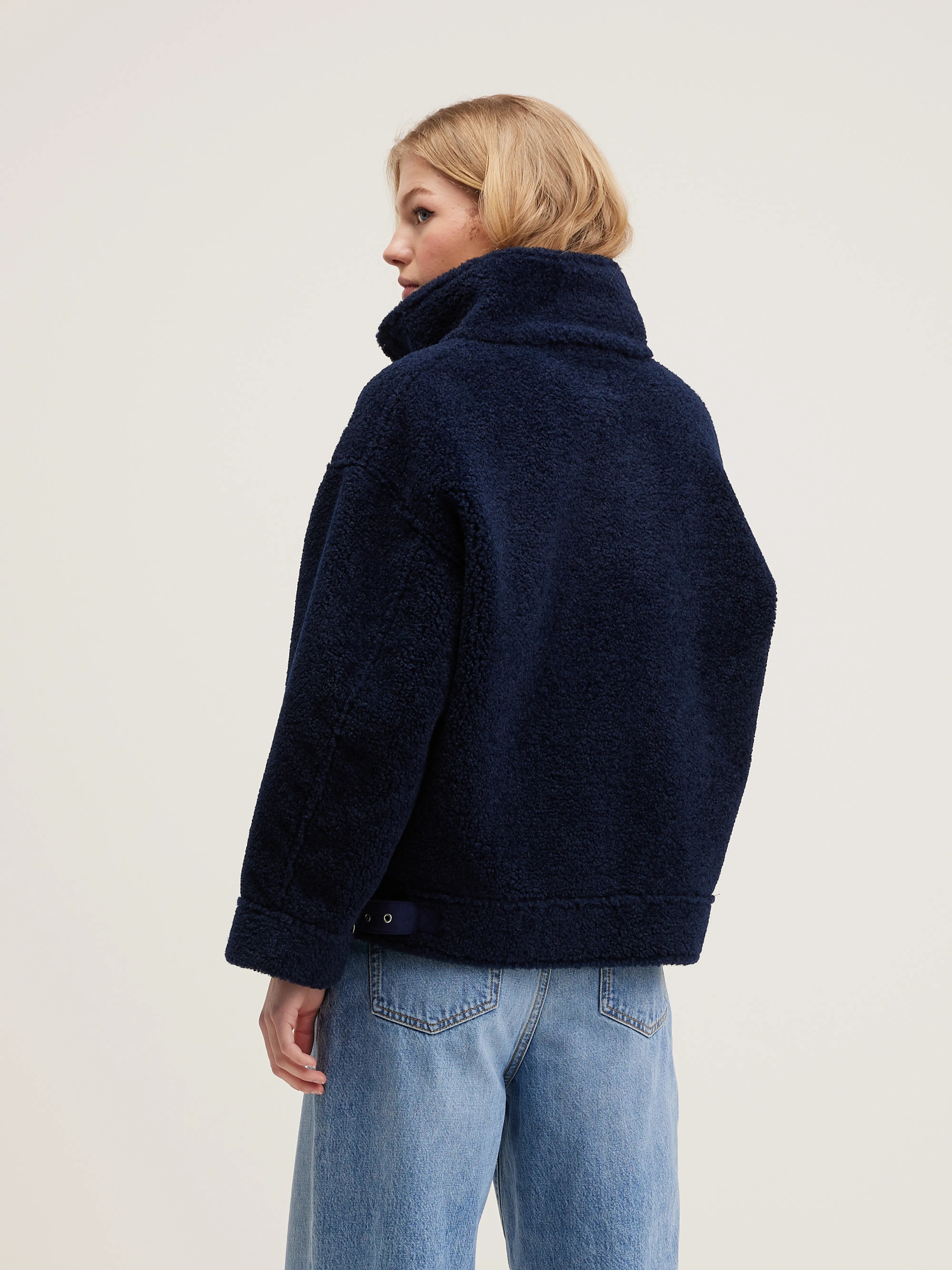 Edwige Shearling Jas - Naval Voor Dames | Bellerose