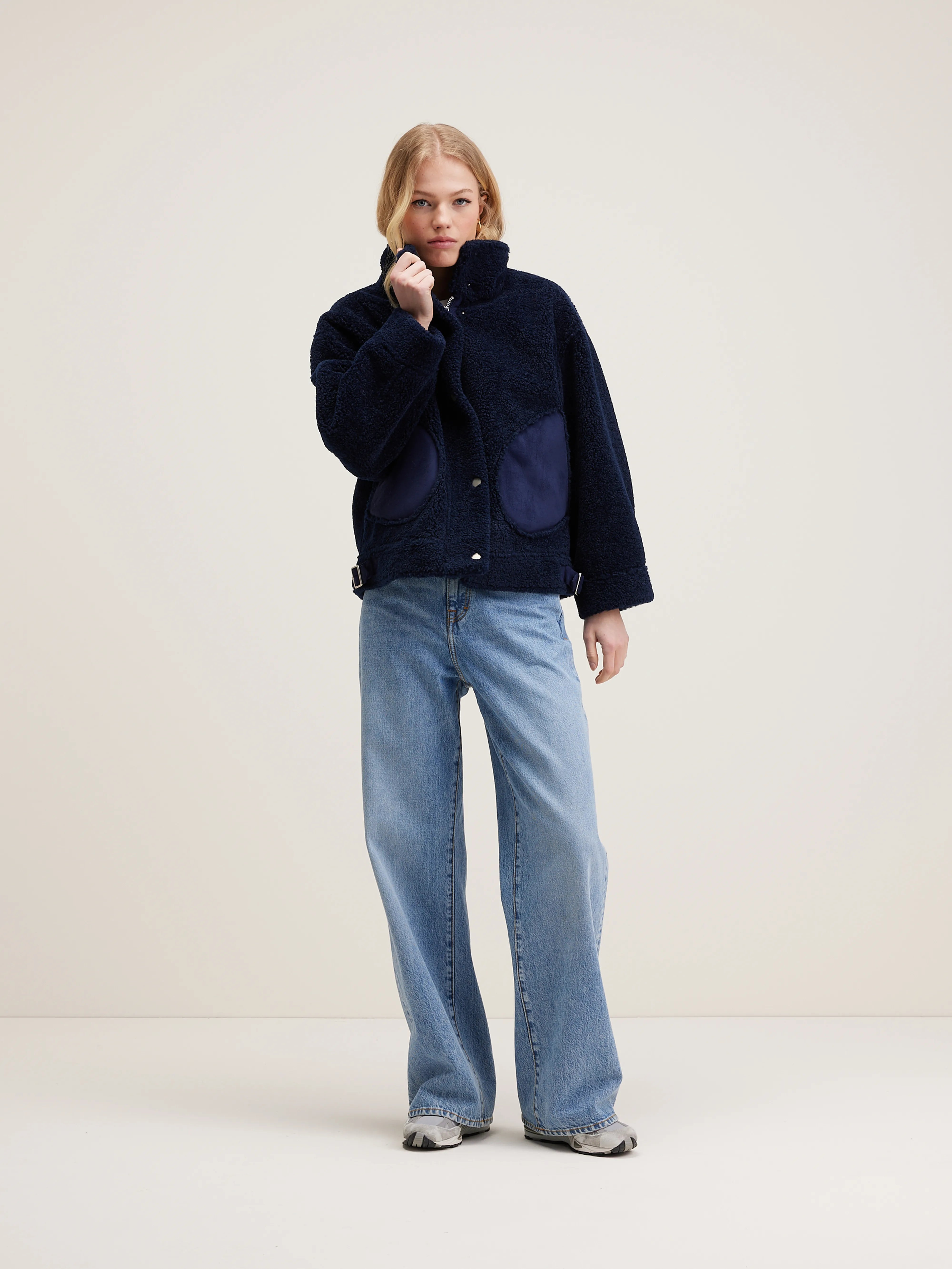 Edwige Shearling Jas - Naval Voor Dames | Bellerose