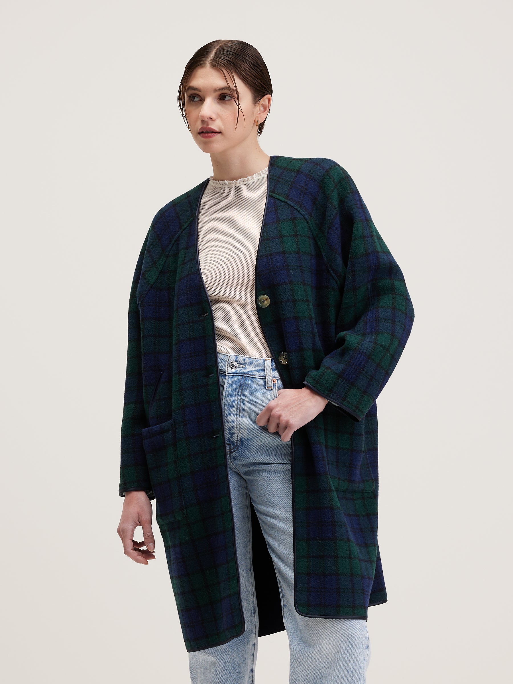 Vendee straight coat (242 / W / CHECK A)