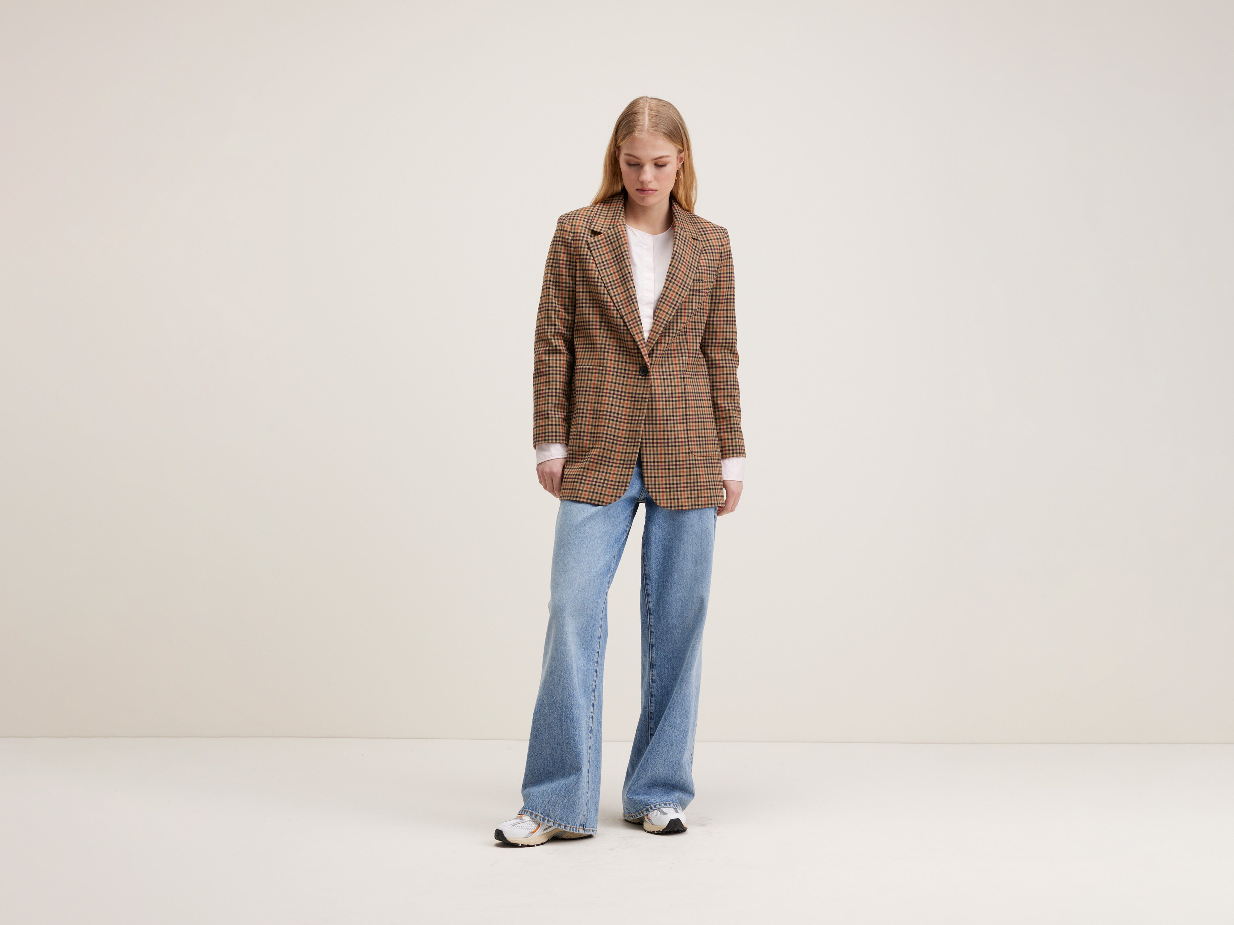 Vittore Straight Blazer - Braise / Gardenia / Wolf For Women | Bellerose