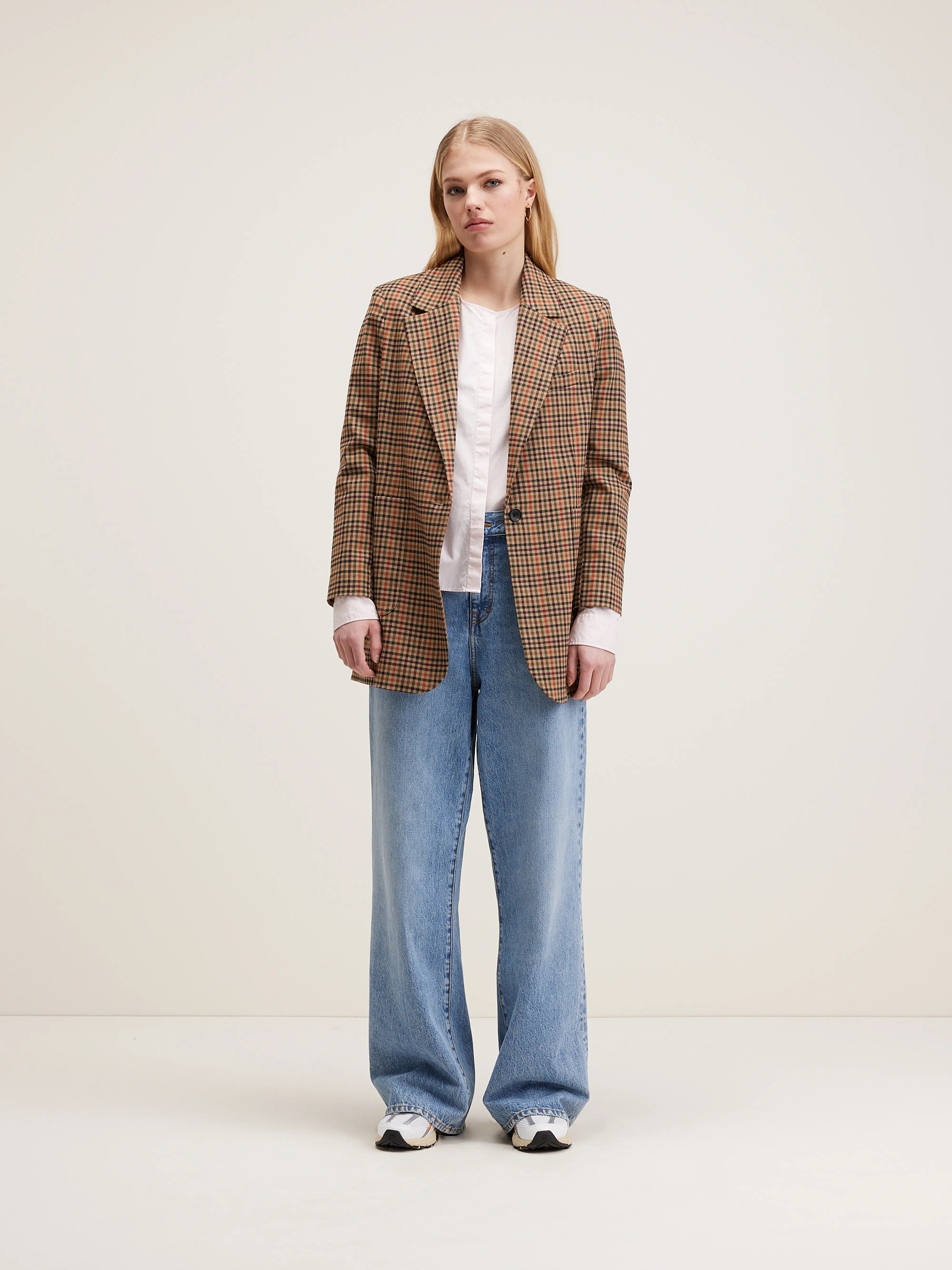 Vittore Straight Blazer - Braise / Gardenia / Wolf For Women | Bellerose