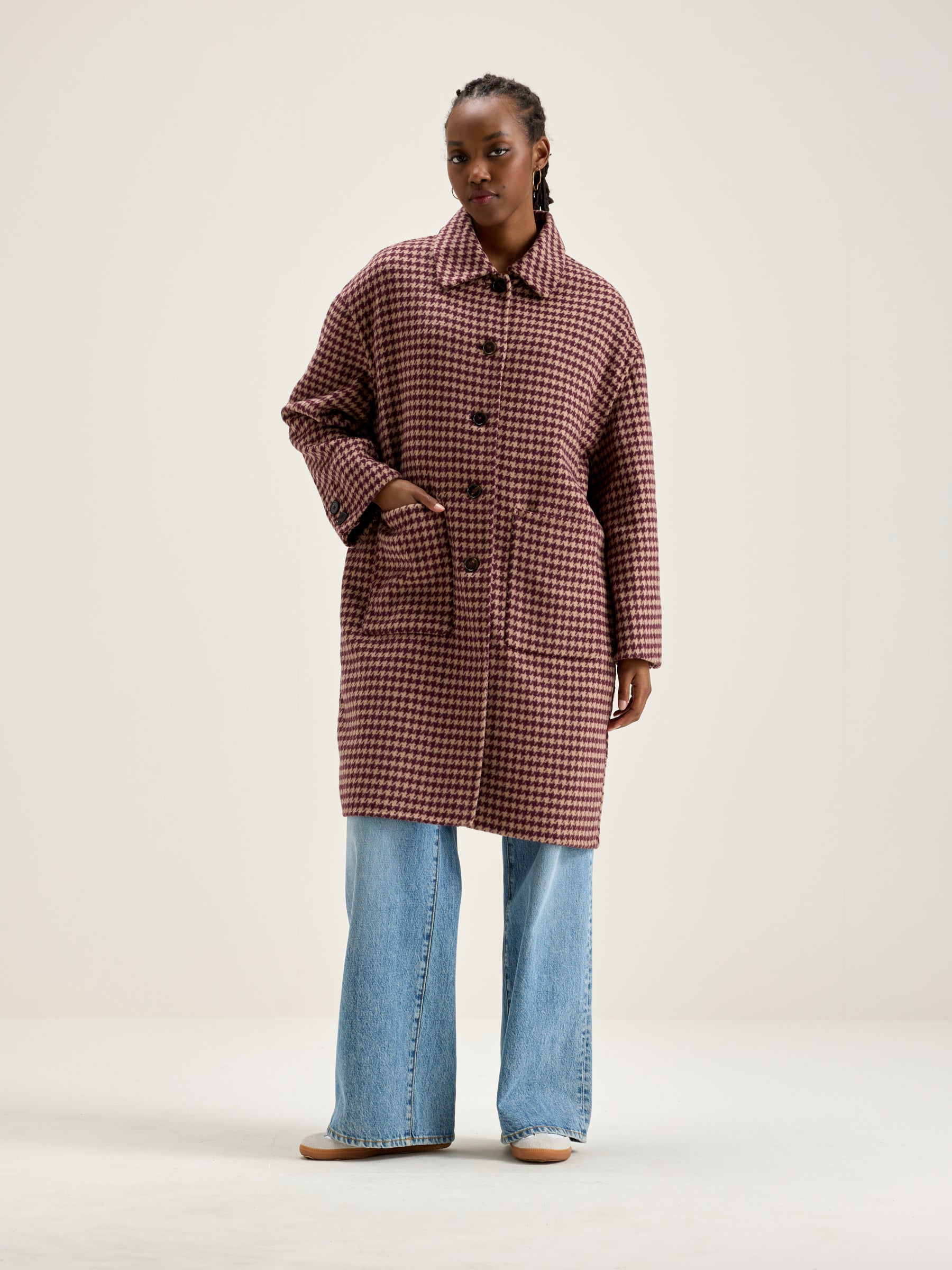 Joanne Classic Coat - Ecume / Lychee For Women | Bellerose